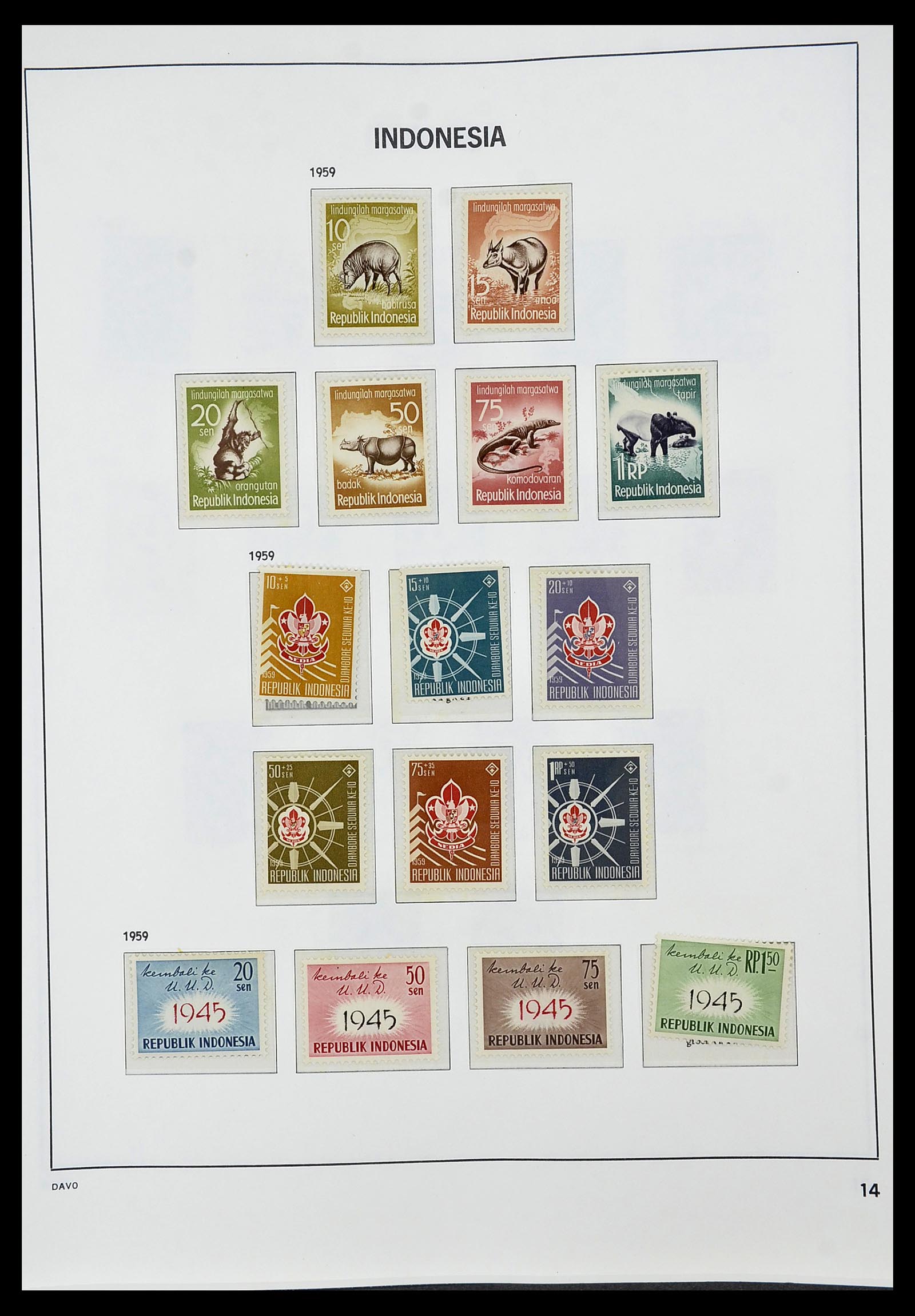 34596 014 - Postzegelverzameling 34596 Indonesië 1949-1991.