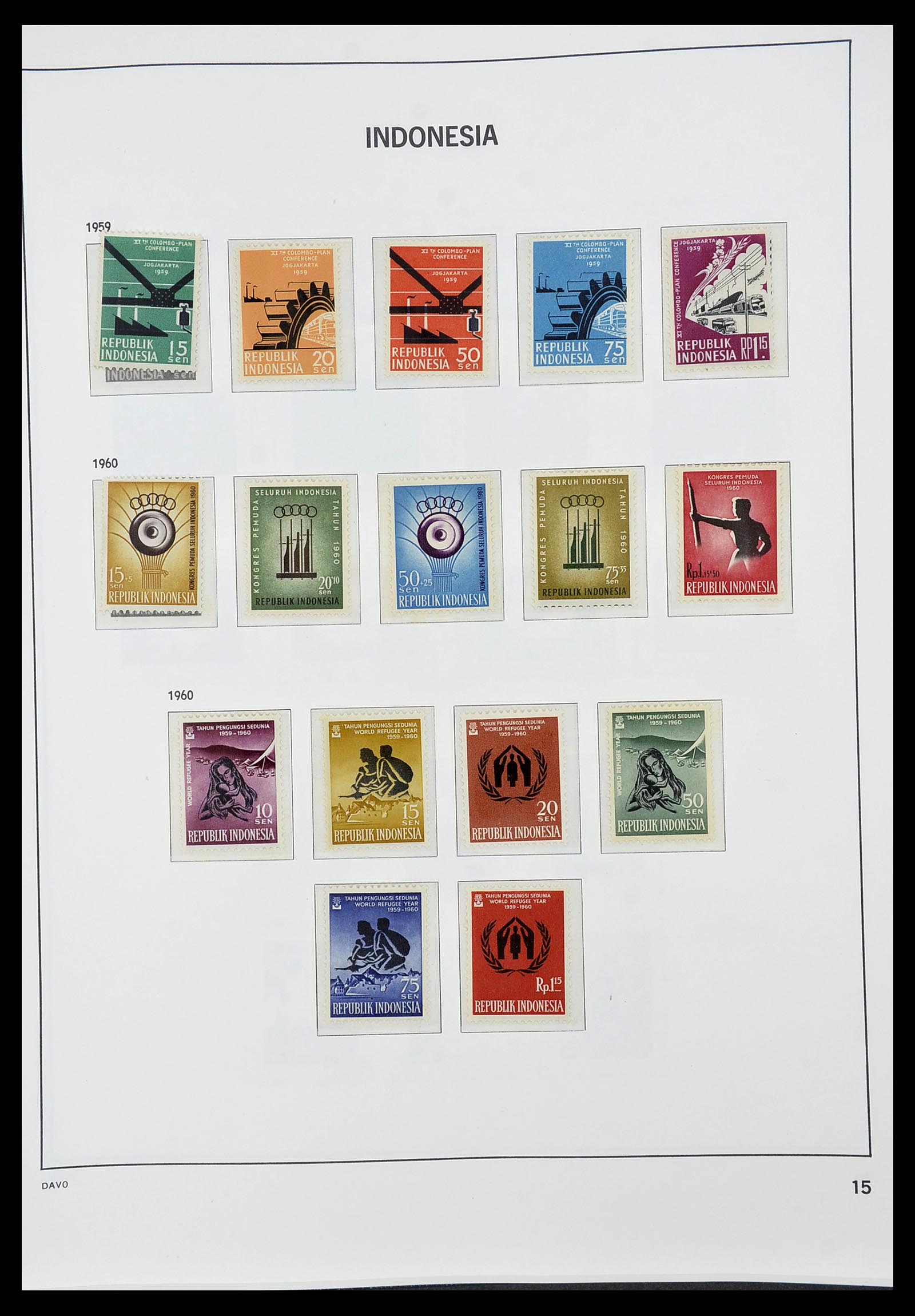34596 015 - Postzegelverzameling 34596 Indonesië 1949-1991.