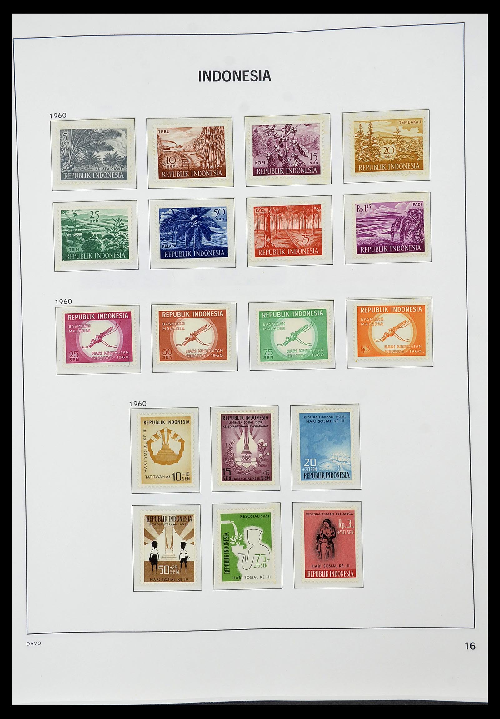 34596 016 - Postzegelverzameling 34596 Indonesië 1949-1991.