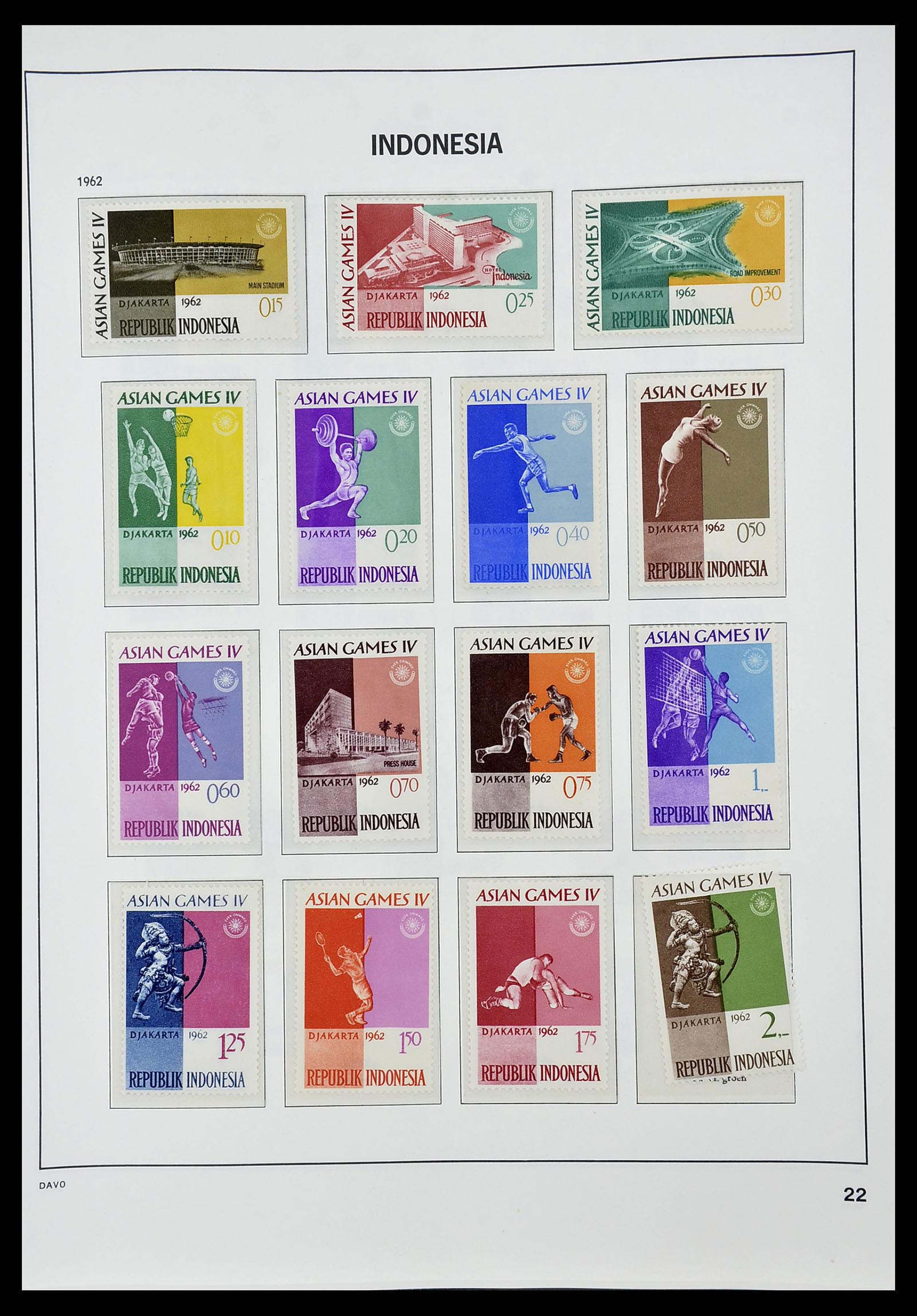 34596 024 - Postzegelverzameling 34596 Indonesië 1949-1991.