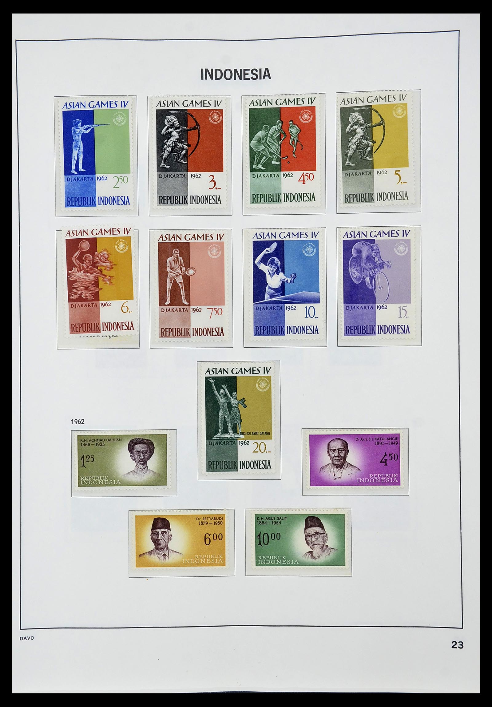 34596 025 - Postzegelverzameling 34596 Indonesië 1949-1991.