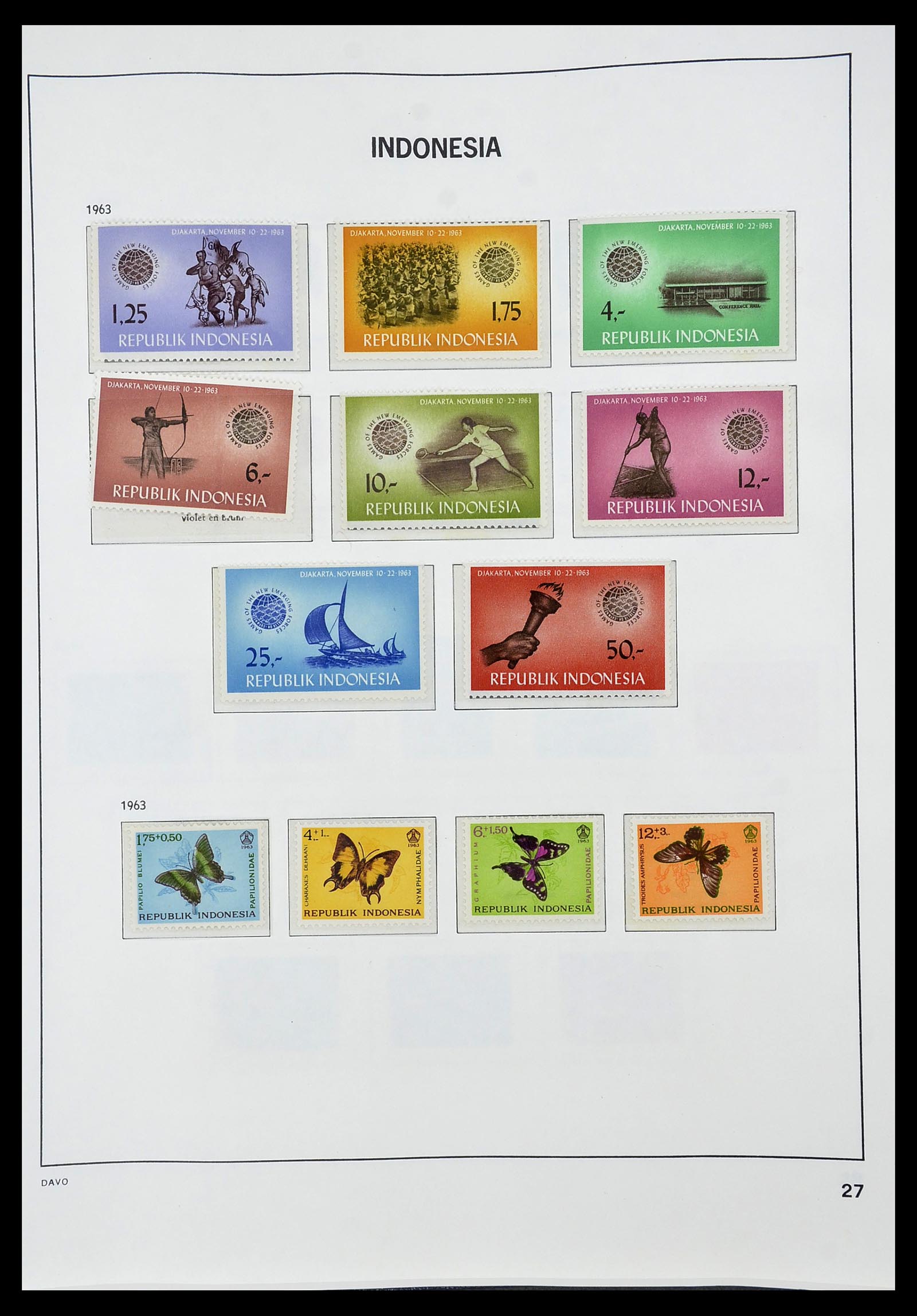 34596 029 - Postzegelverzameling 34596 Indonesië 1949-1991.