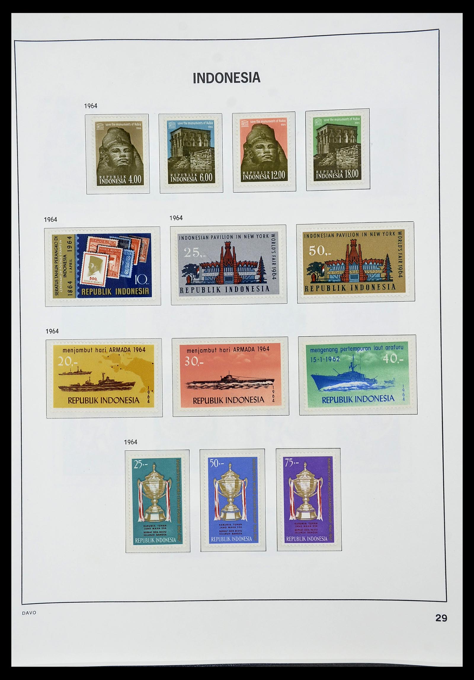 34596 031 - Postzegelverzameling 34596 Indonesië 1949-1991.