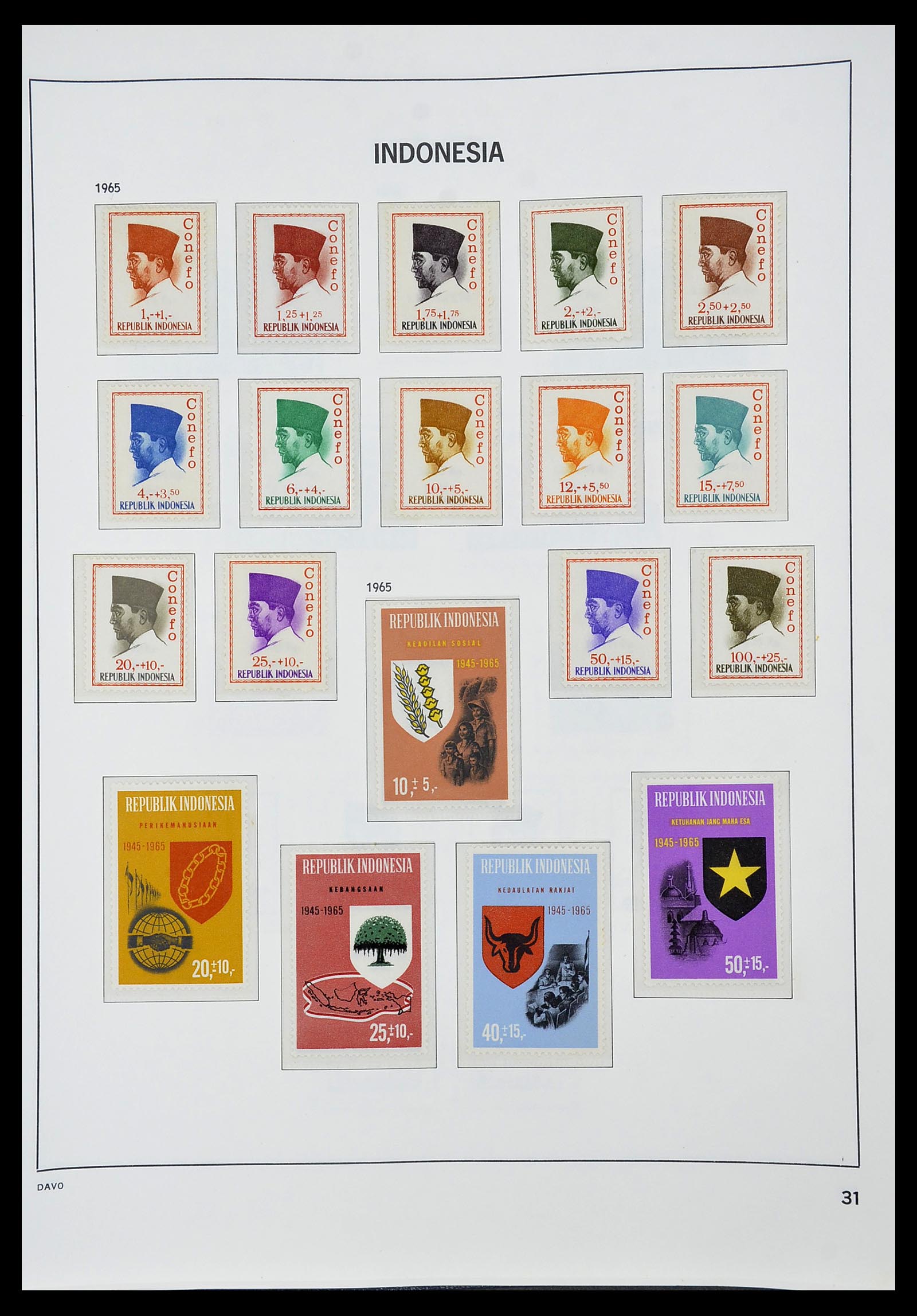 34596 033 - Postzegelverzameling 34596 Indonesië 1949-1991.