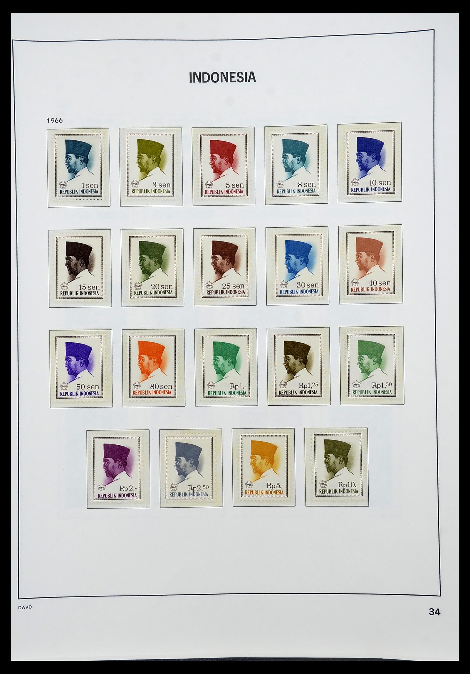 34596 036 - Postzegelverzameling 34596 Indonesië 1949-1991.