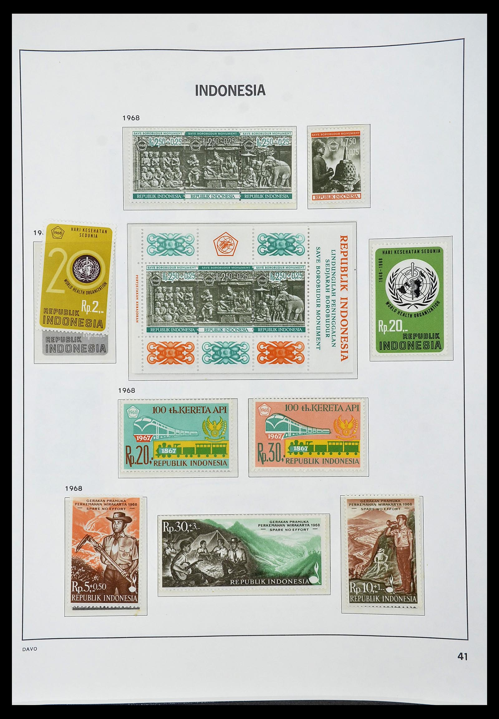 34596 043 - Postzegelverzameling 34596 Indonesië 1949-1991.