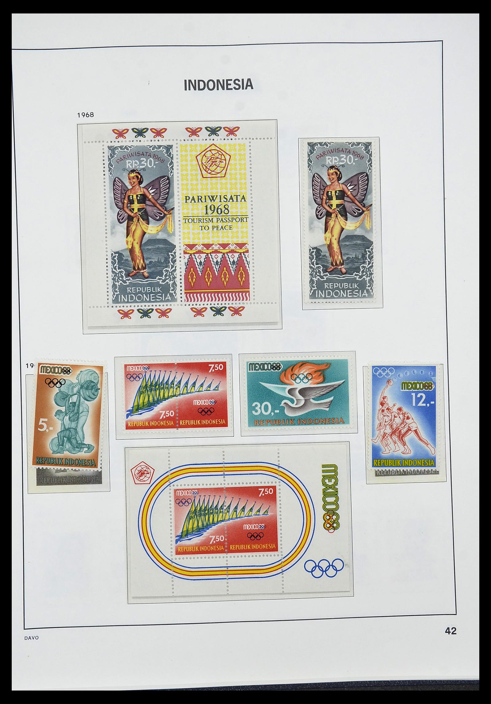34596 044 - Postzegelverzameling 34596 Indonesië 1949-1991.