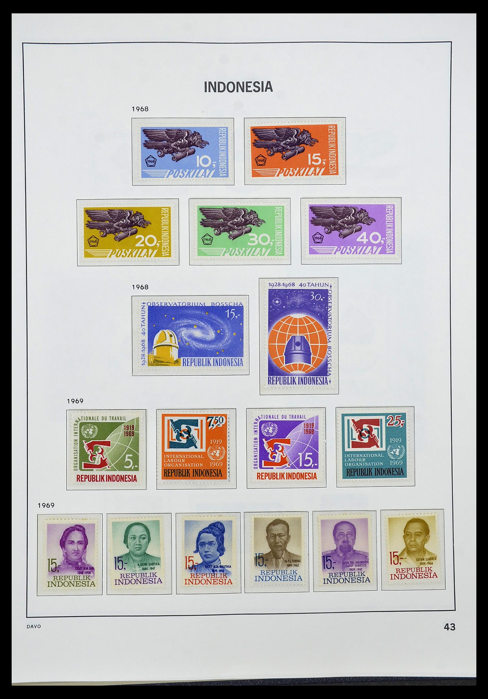 34596 045 - Postzegelverzameling 34596 Indonesië 1949-1991.