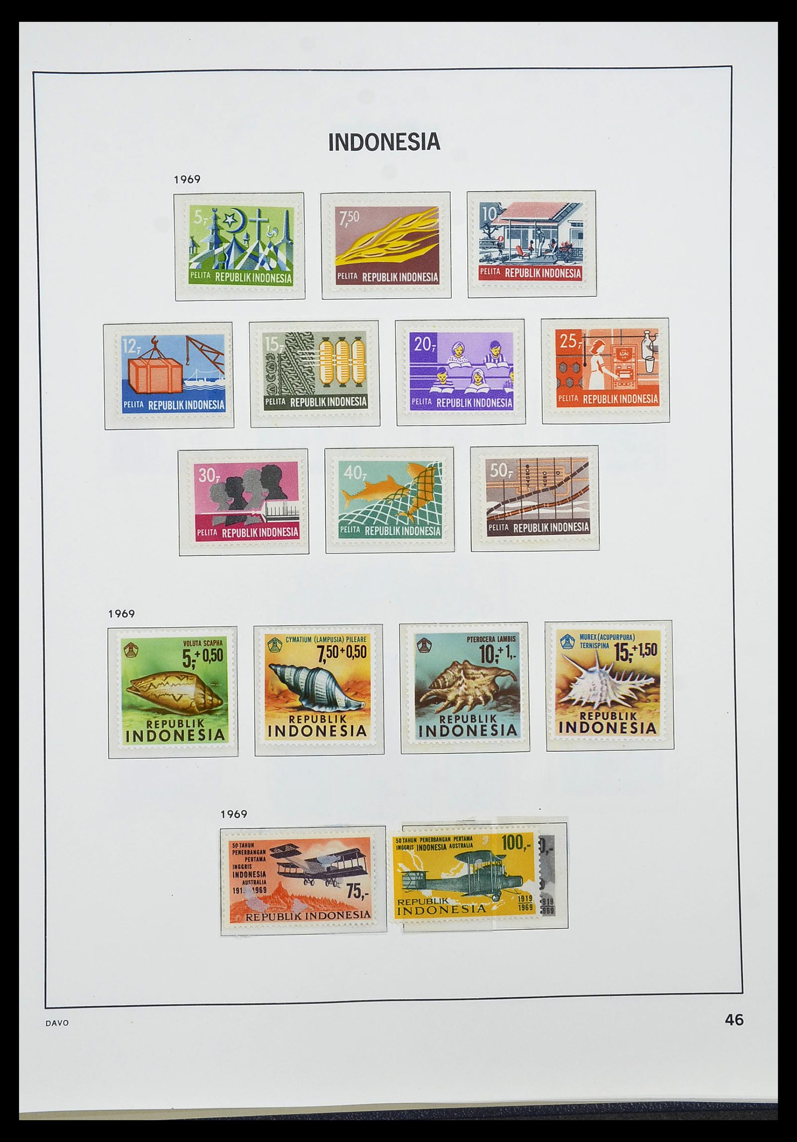 34596 048 - Postzegelverzameling 34596 Indonesië 1949-1991.