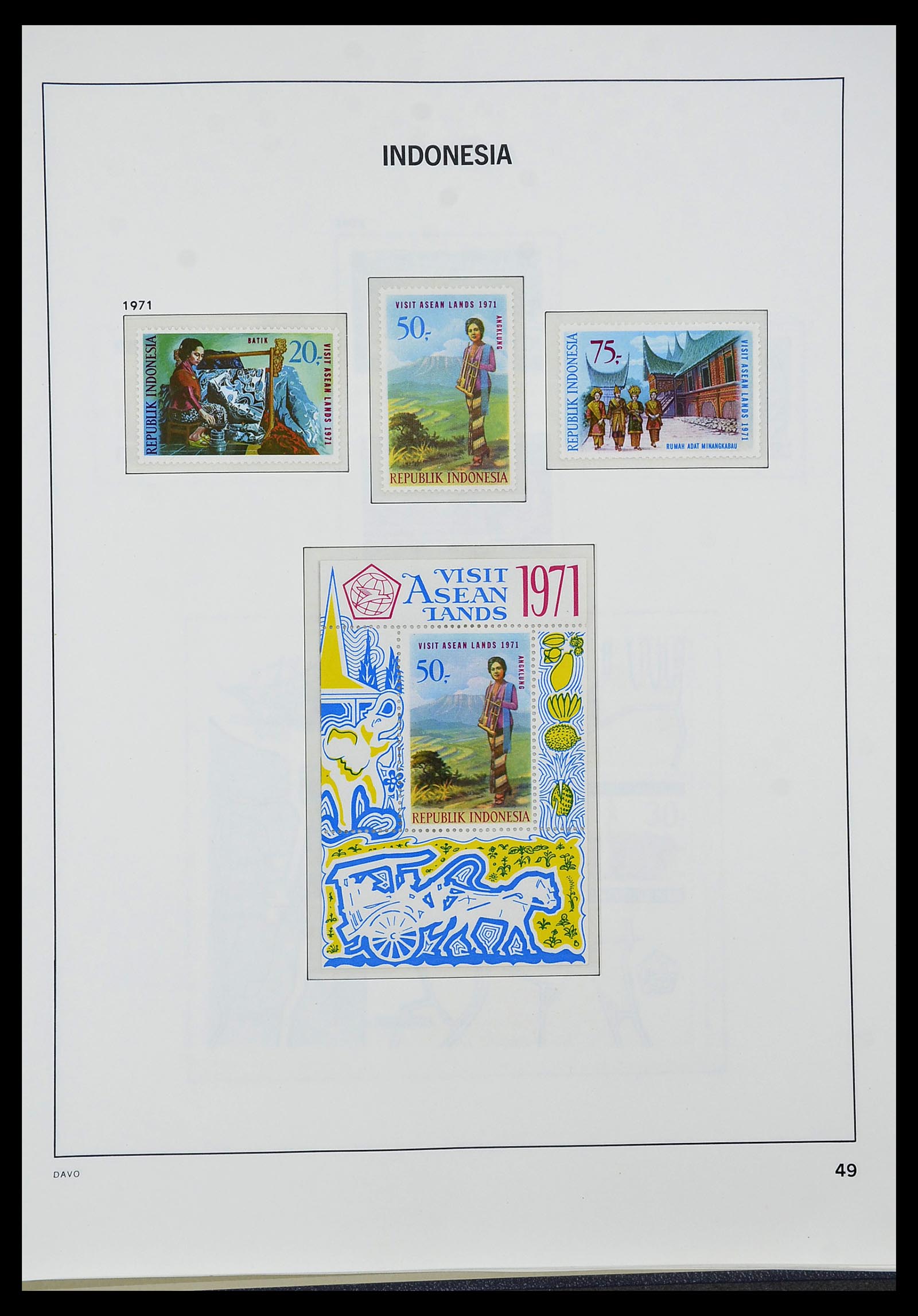 34596 051 - Postzegelverzameling 34596 Indonesië 1949-1991.