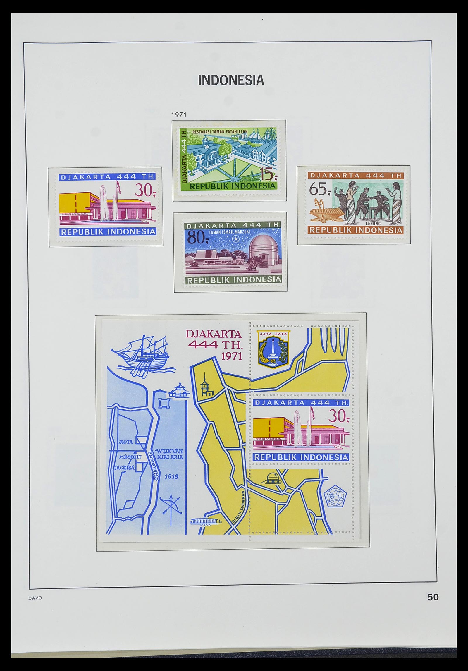34596 052 - Postzegelverzameling 34596 Indonesië 1949-1991.