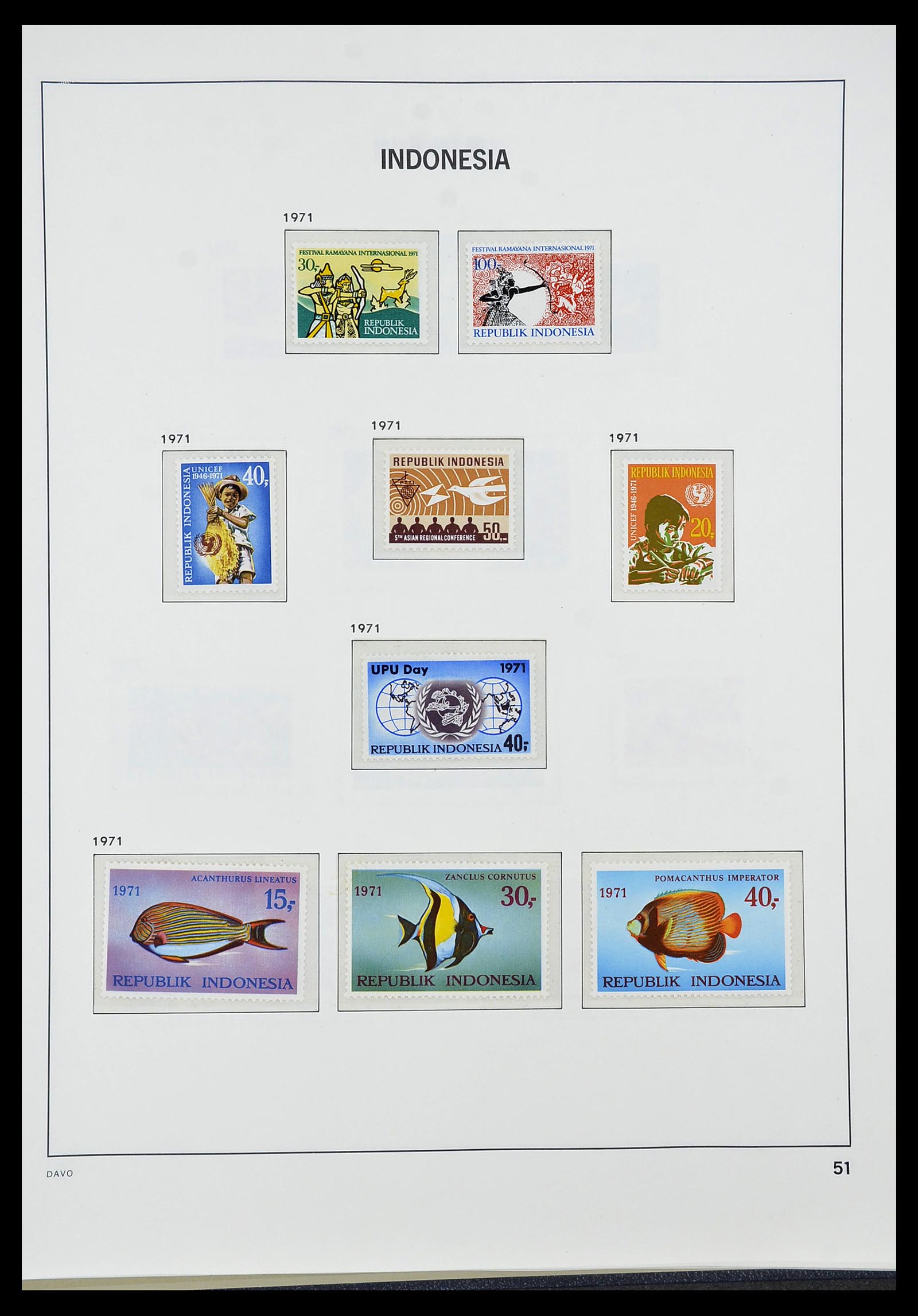 34596 053 - Postzegelverzameling 34596 Indonesië 1949-1991.