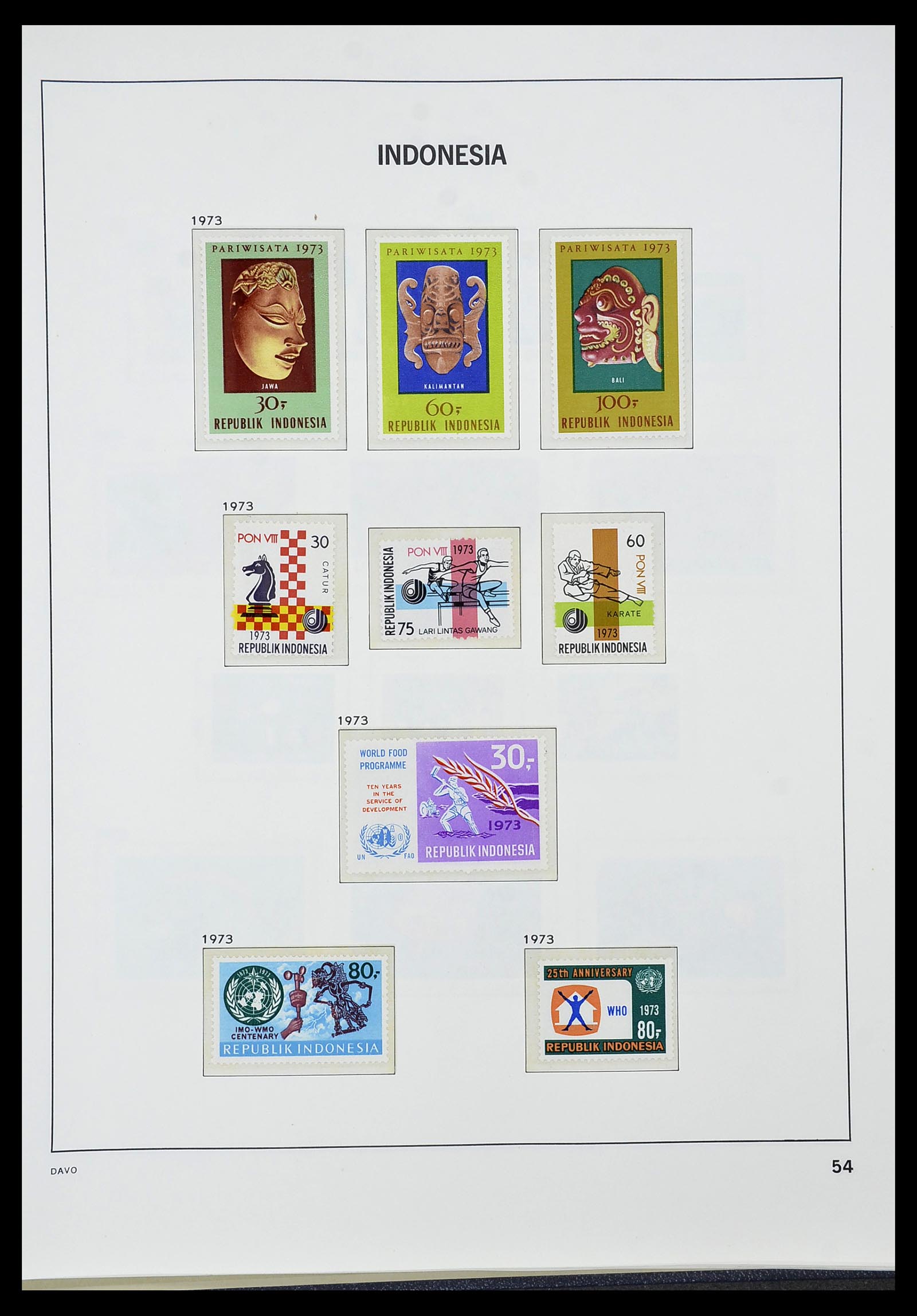 34596 056 - Postzegelverzameling 34596 Indonesië 1949-1991.