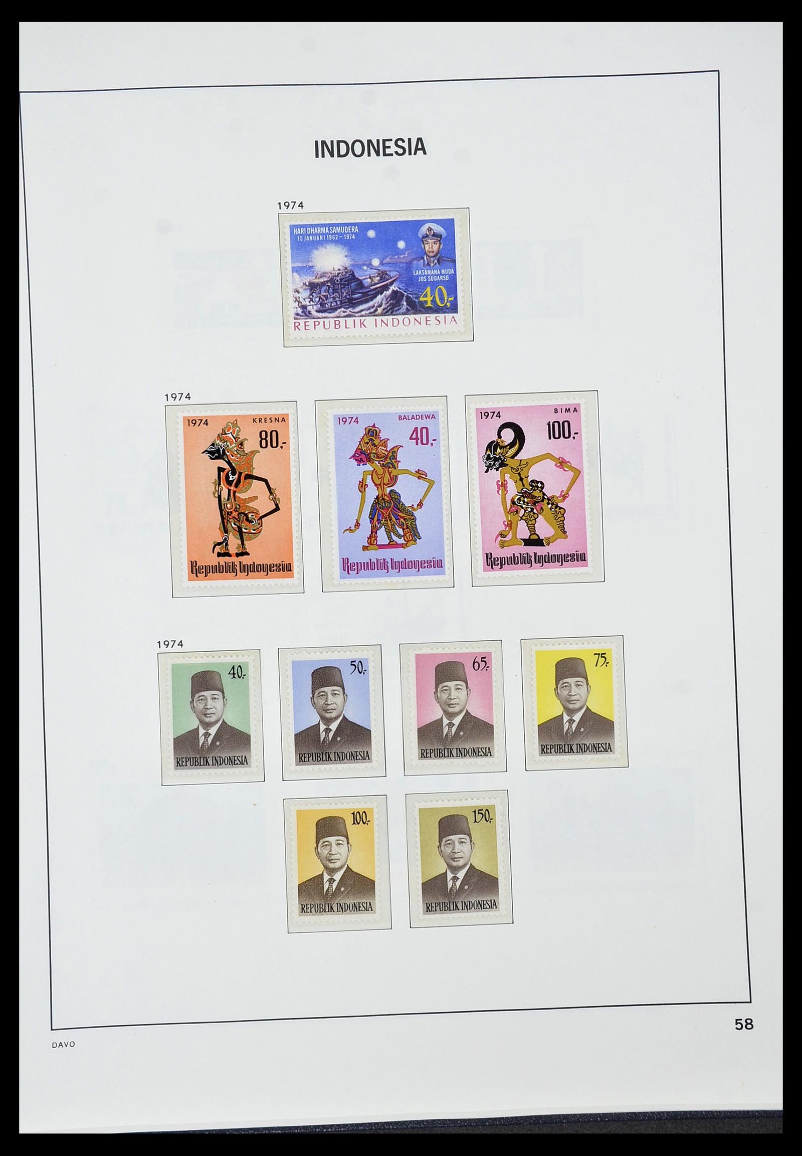 34596 060 - Postzegelverzameling 34596 Indonesië 1949-1991.