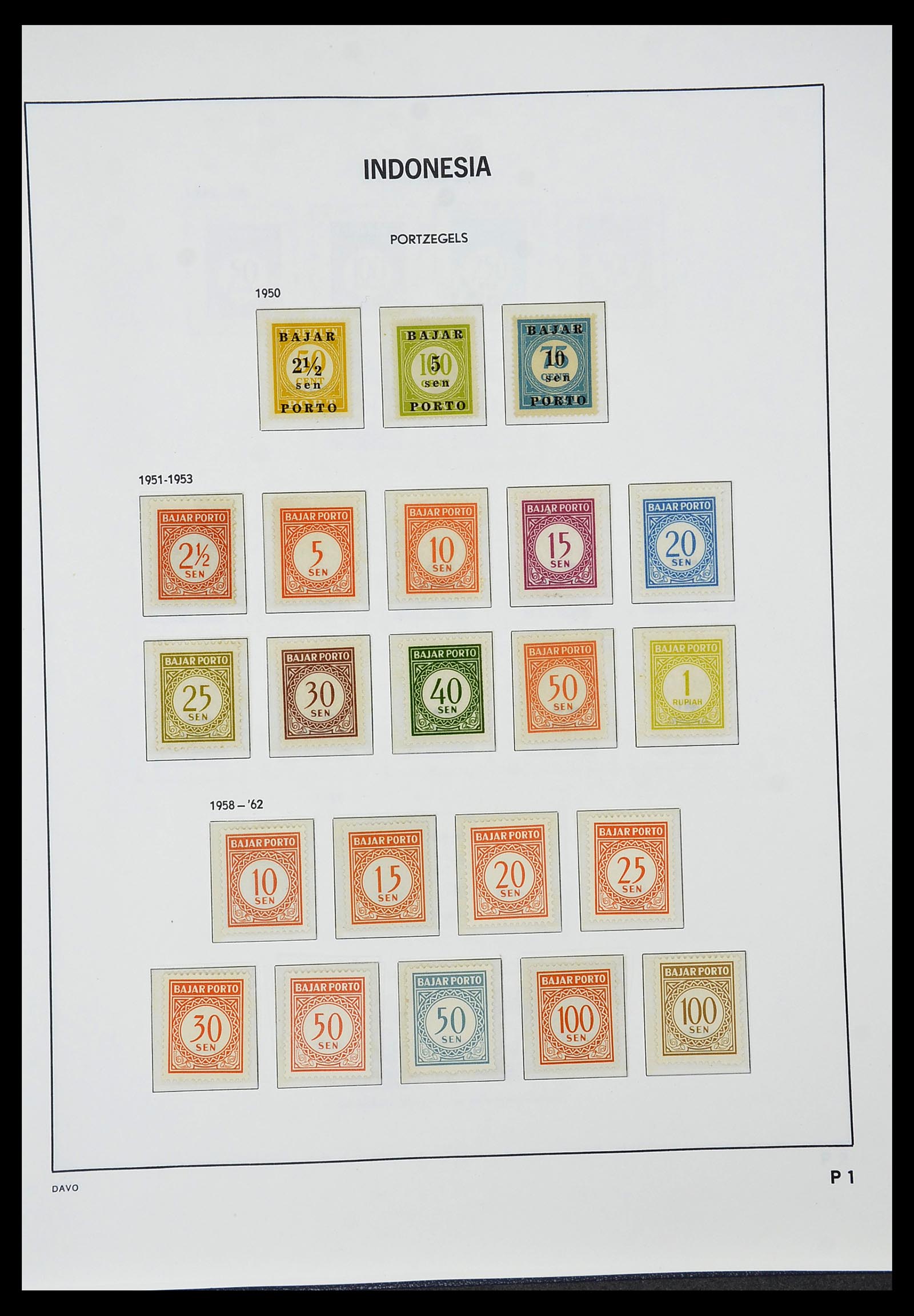 34596 063 - Postzegelverzameling 34596 Indonesië 1949-1991.