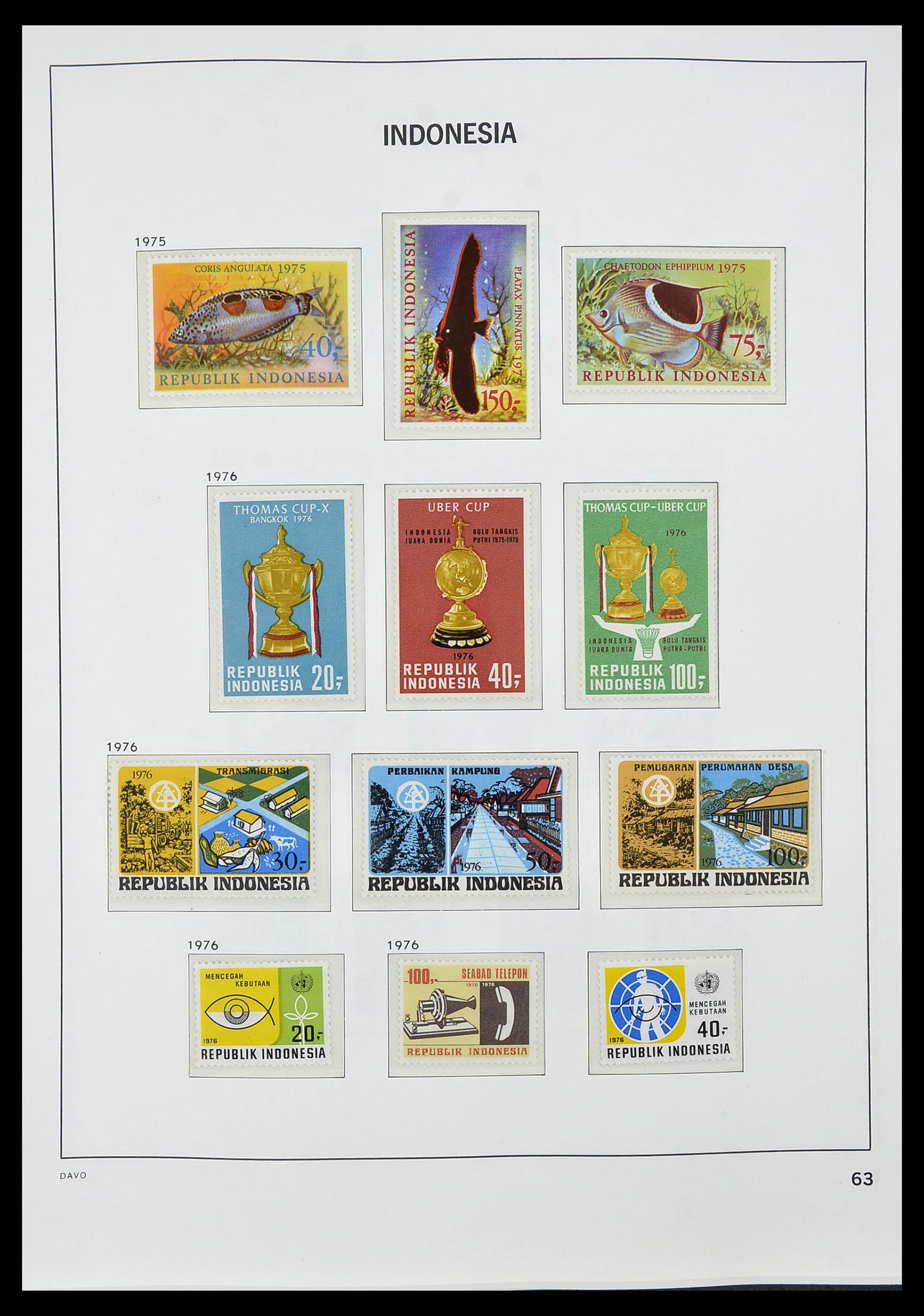 34596 072 - Postzegelverzameling 34596 Indonesië 1949-1991.