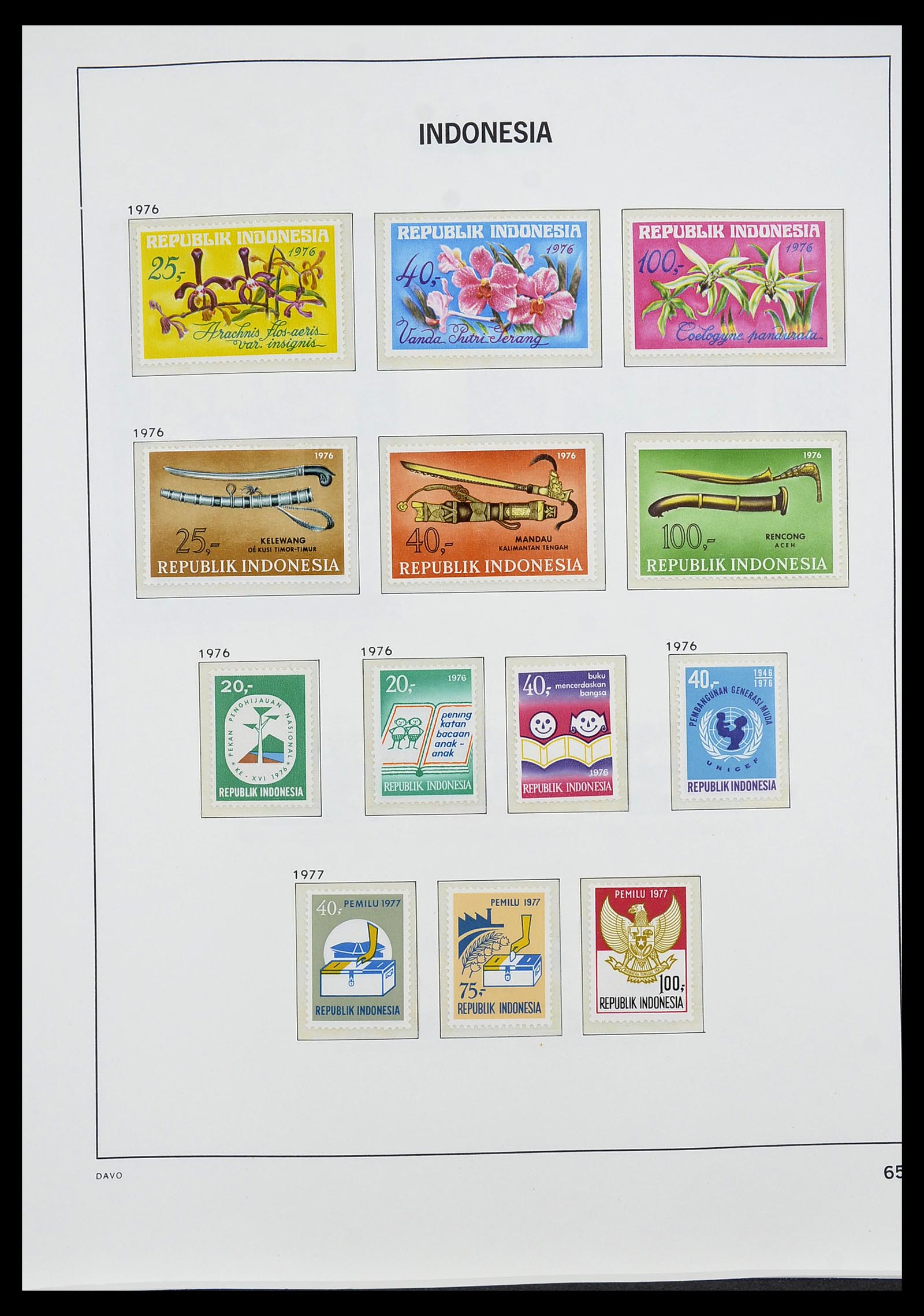 34596 074 - Postzegelverzameling 34596 Indonesië 1949-1991.