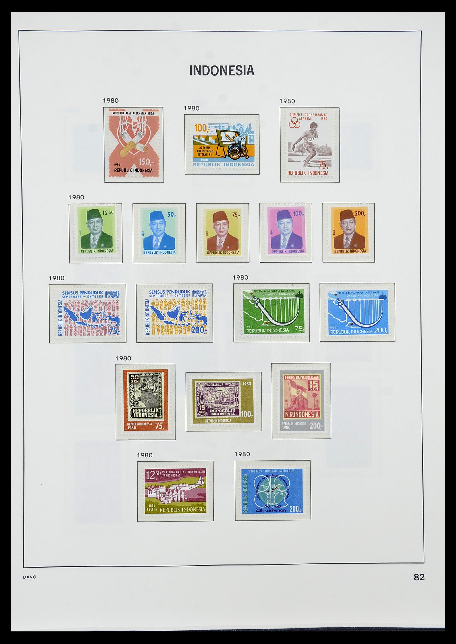 34596 093 - Postzegelverzameling 34596 Indonesië 1949-1991.