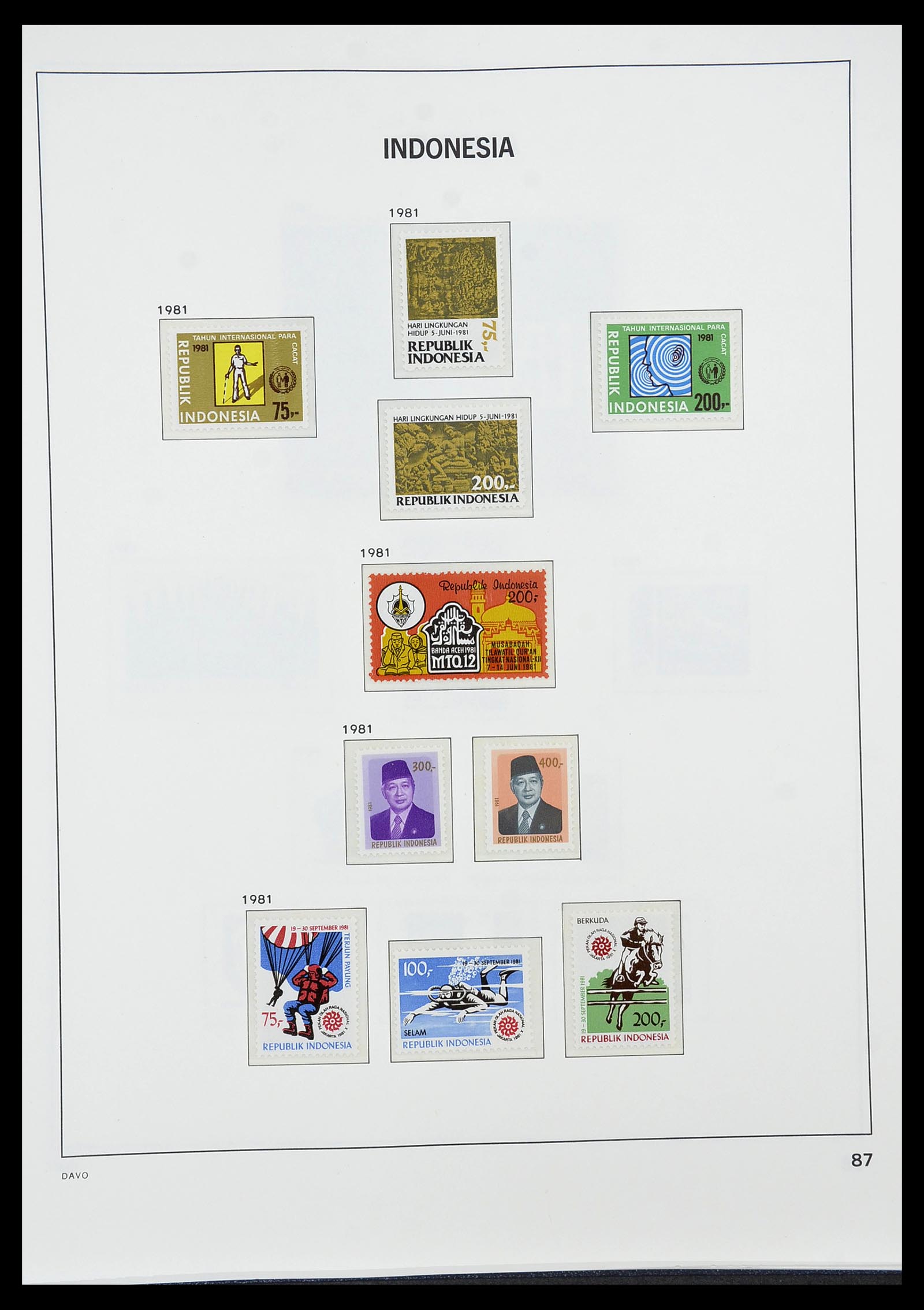 34596 098 - Postzegelverzameling 34596 Indonesië 1949-1991.