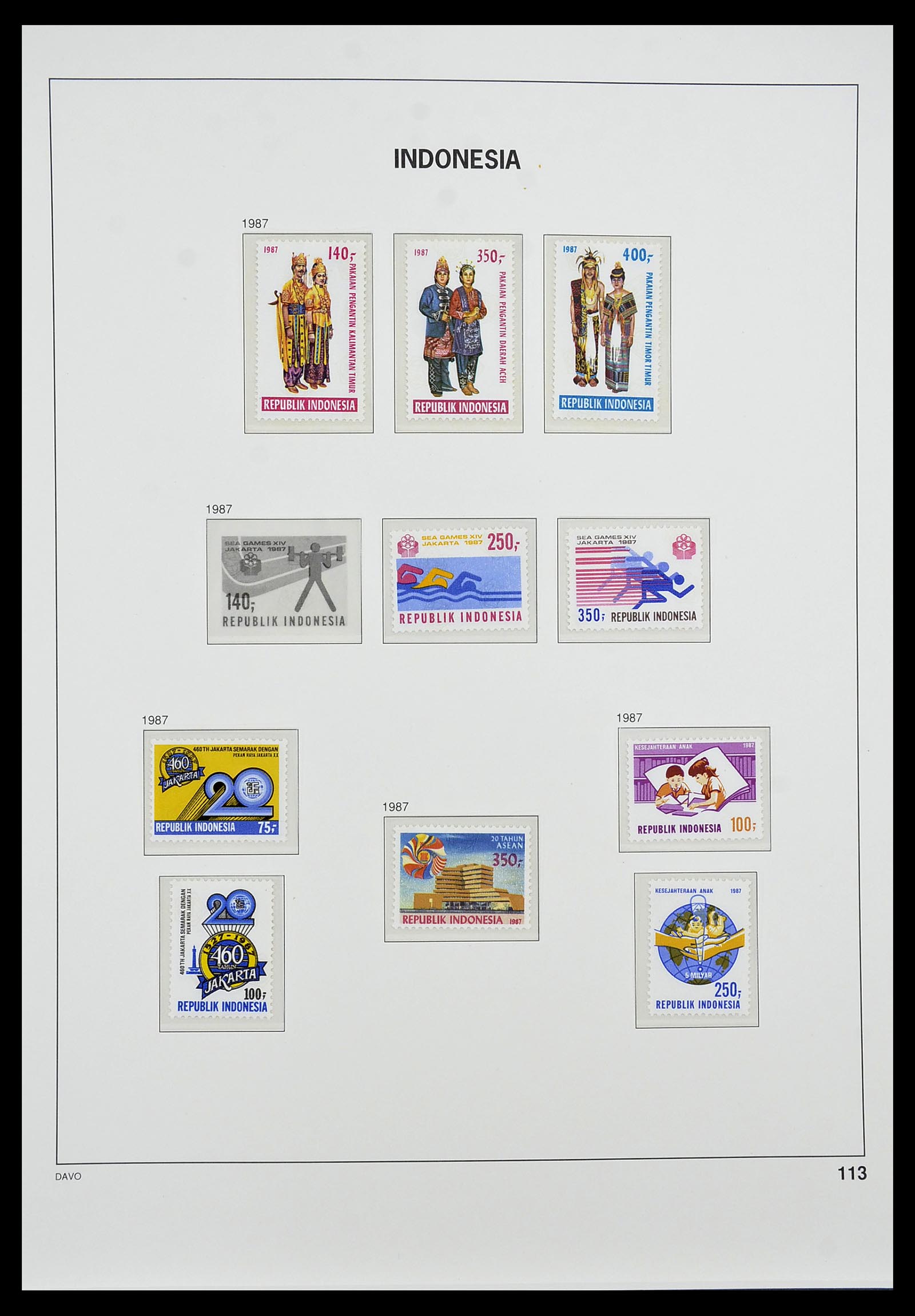 34596 128 - Postzegelverzameling 34596 Indonesië 1949-1991.