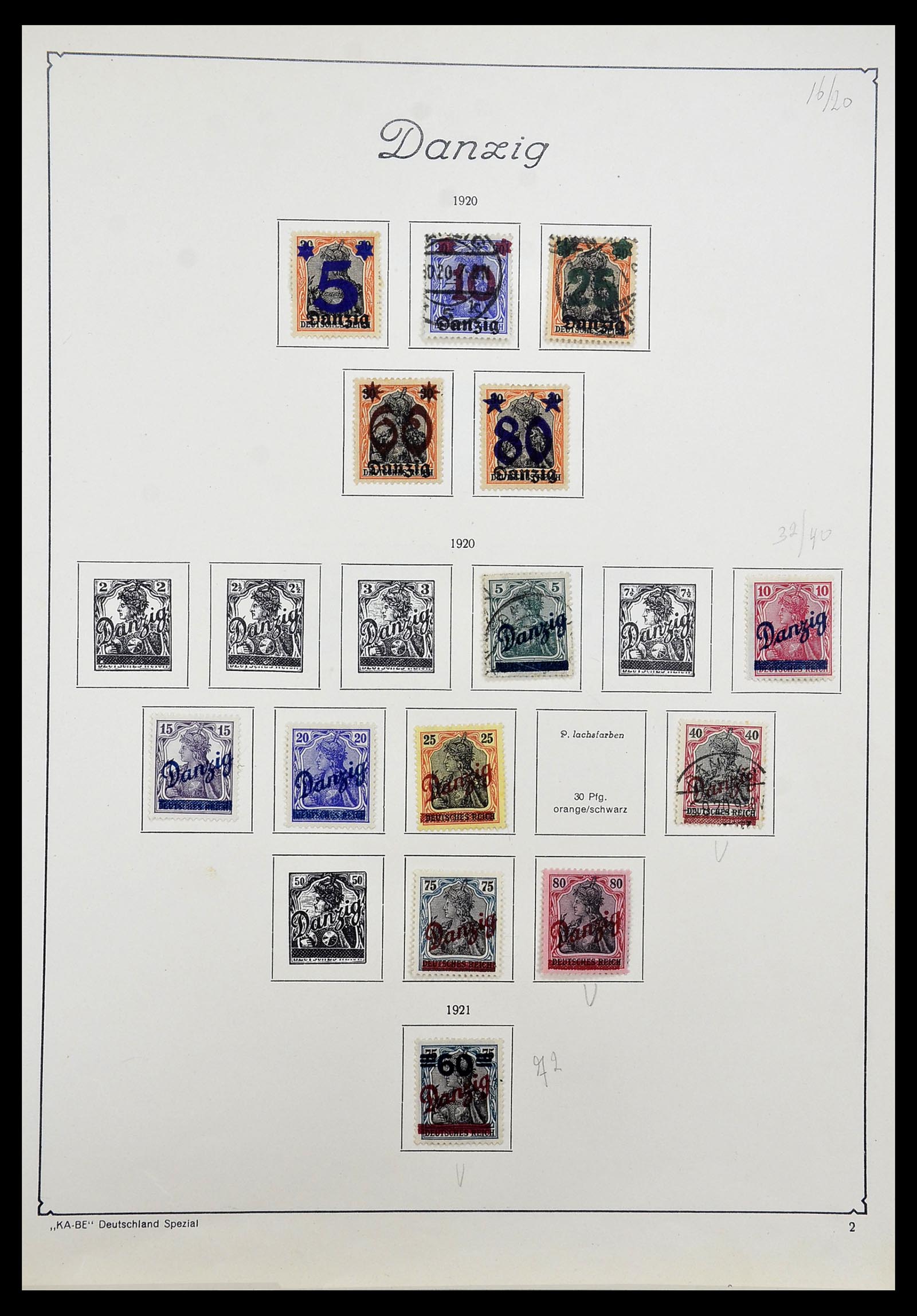 34597 003 - Postzegelverzameling 34597 Danzig 1920-1939.