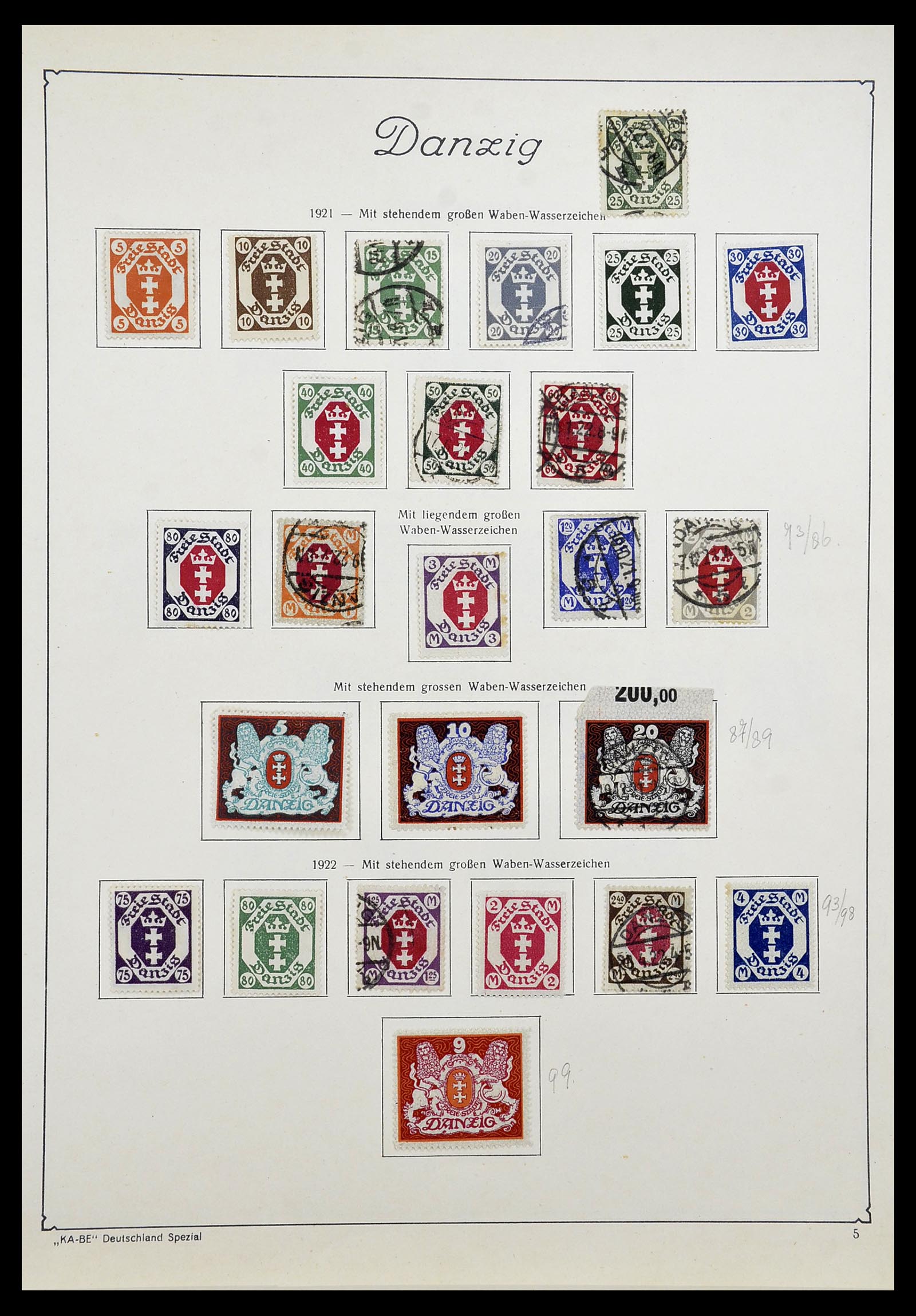 34597 006 - Postzegelverzameling 34597 Danzig 1920-1939.