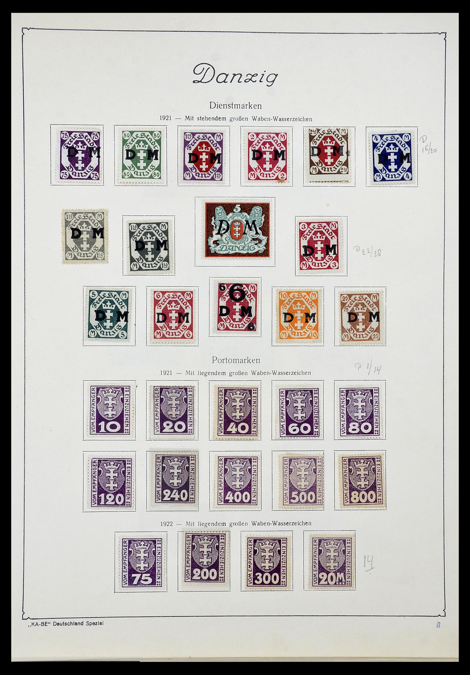34597 009 - Postzegelverzameling 34597 Danzig 1920-1939.