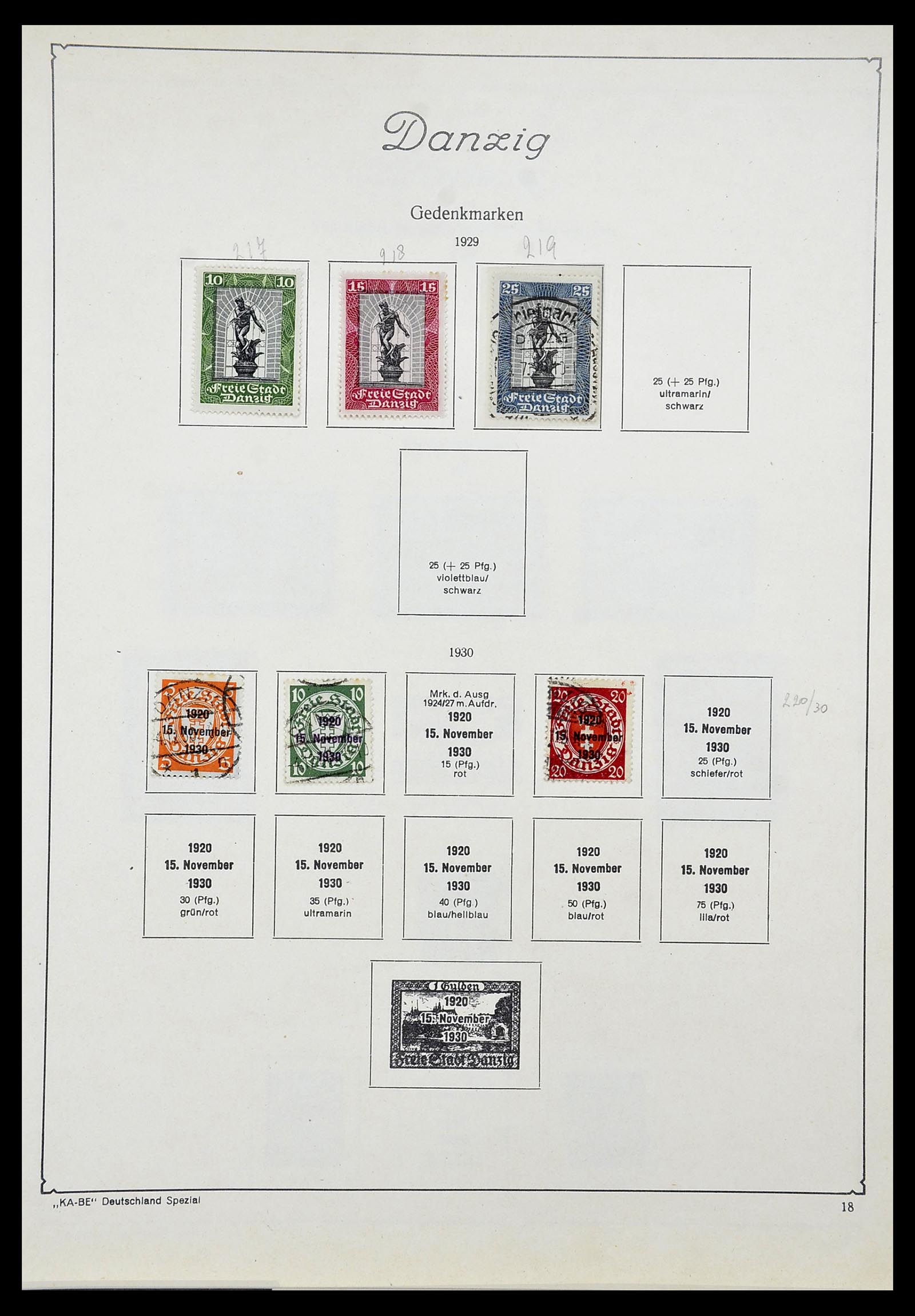 34597 019 - Postzegelverzameling 34597 Danzig 1920-1939.