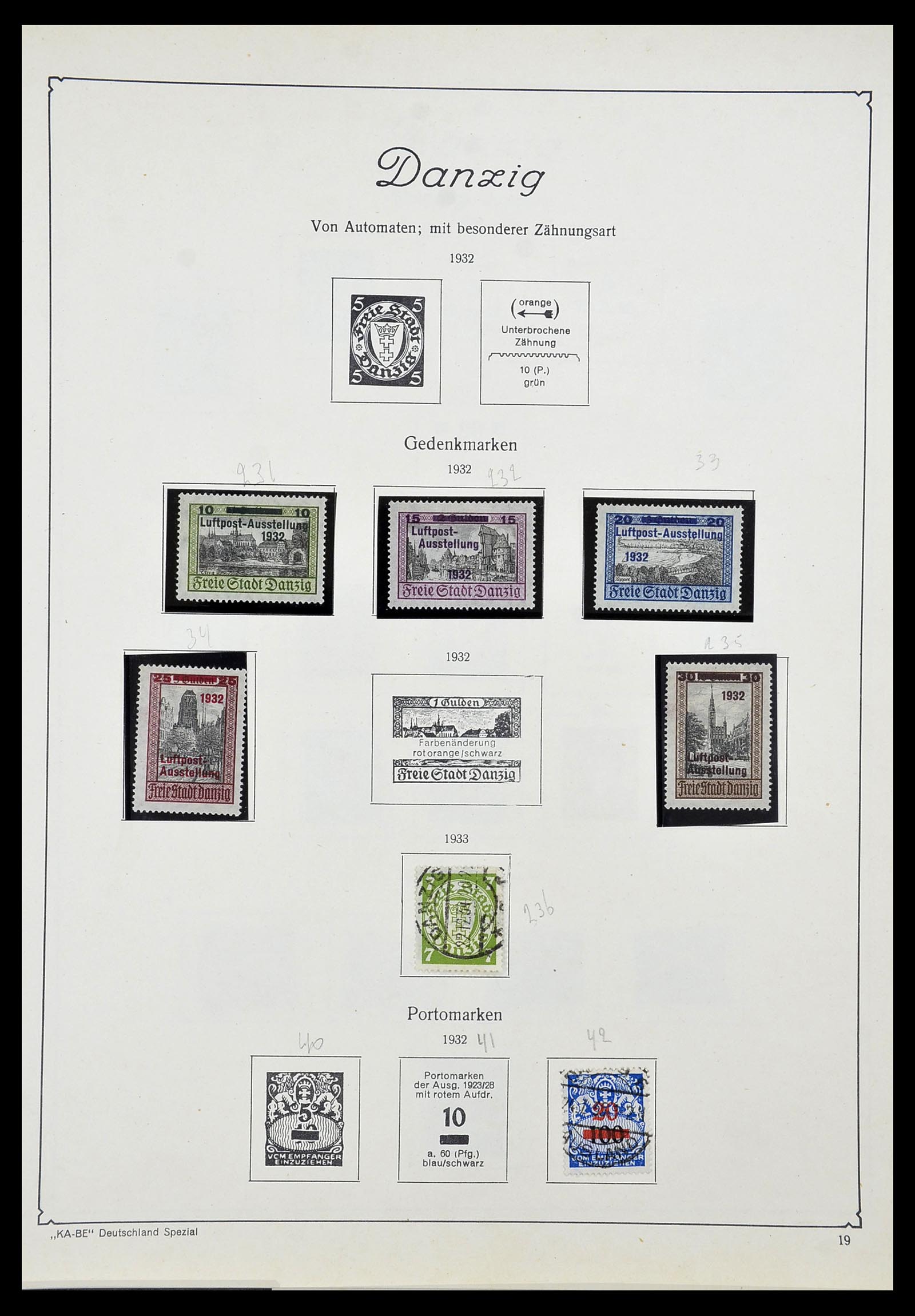 34597 020 - Postzegelverzameling 34597 Danzig 1920-1939.