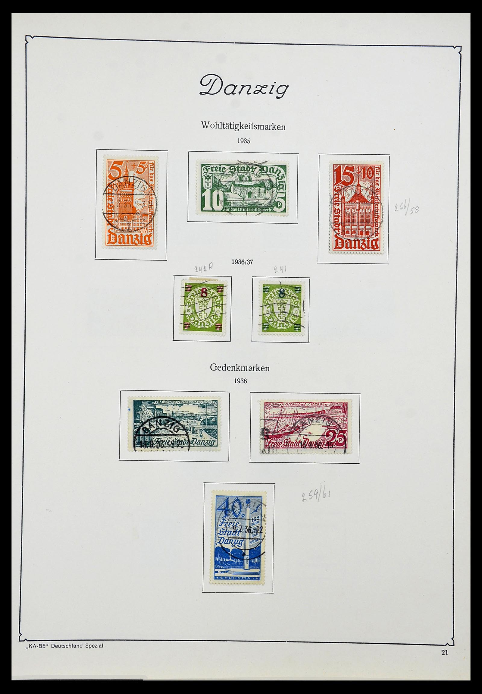34597 022 - Postzegelverzameling 34597 Danzig 1920-1939.