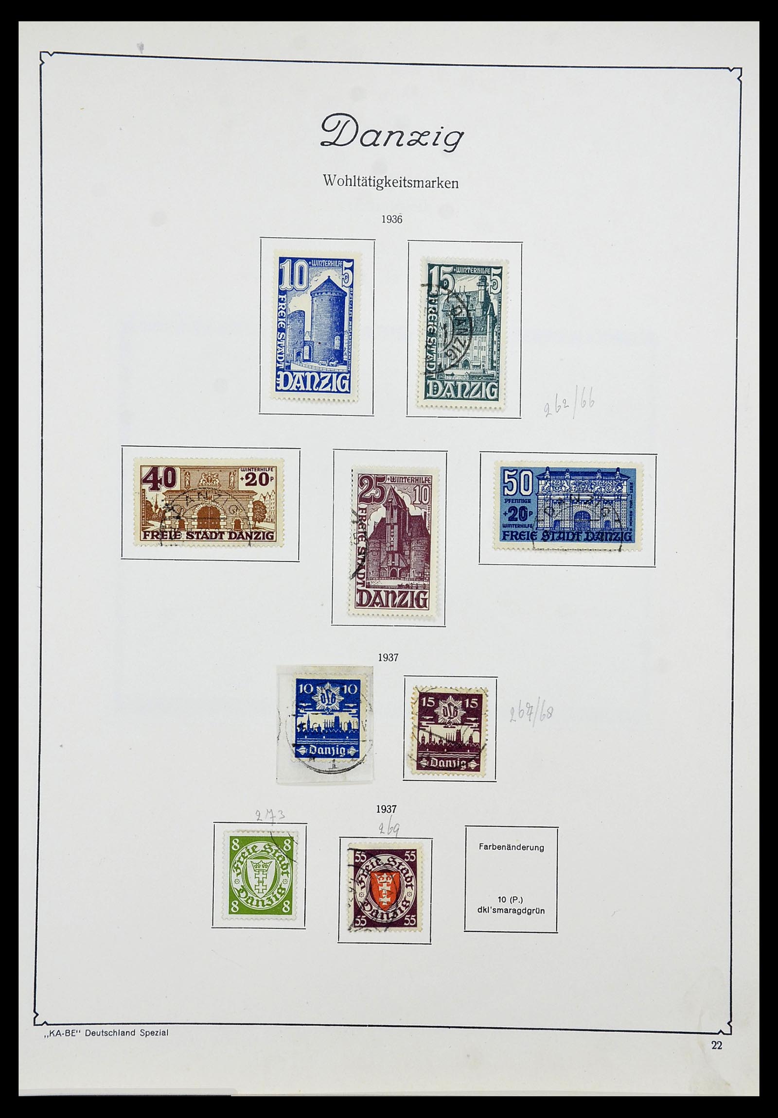 34597 023 - Postzegelverzameling 34597 Danzig 1920-1939.