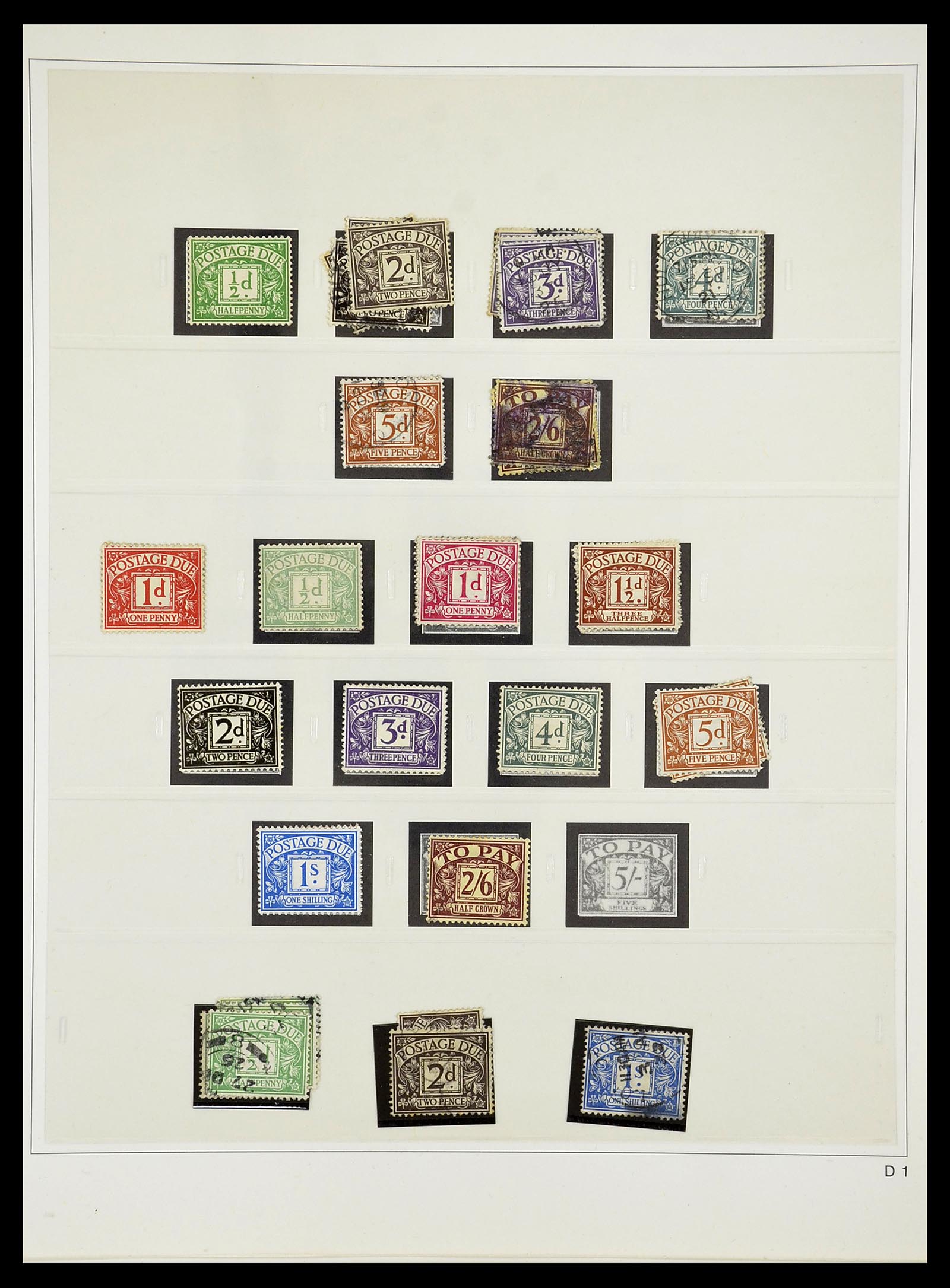 34599 001 - Stamp Collection 34599 Great Britain postage dues 1924-1994.