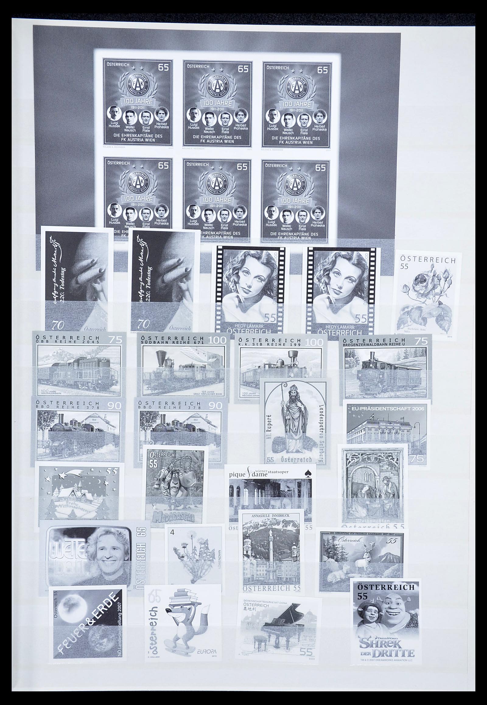 34601 001 - Postzegelverzameling 34601 Oostenrijk zwartdrukken 1959-2011.