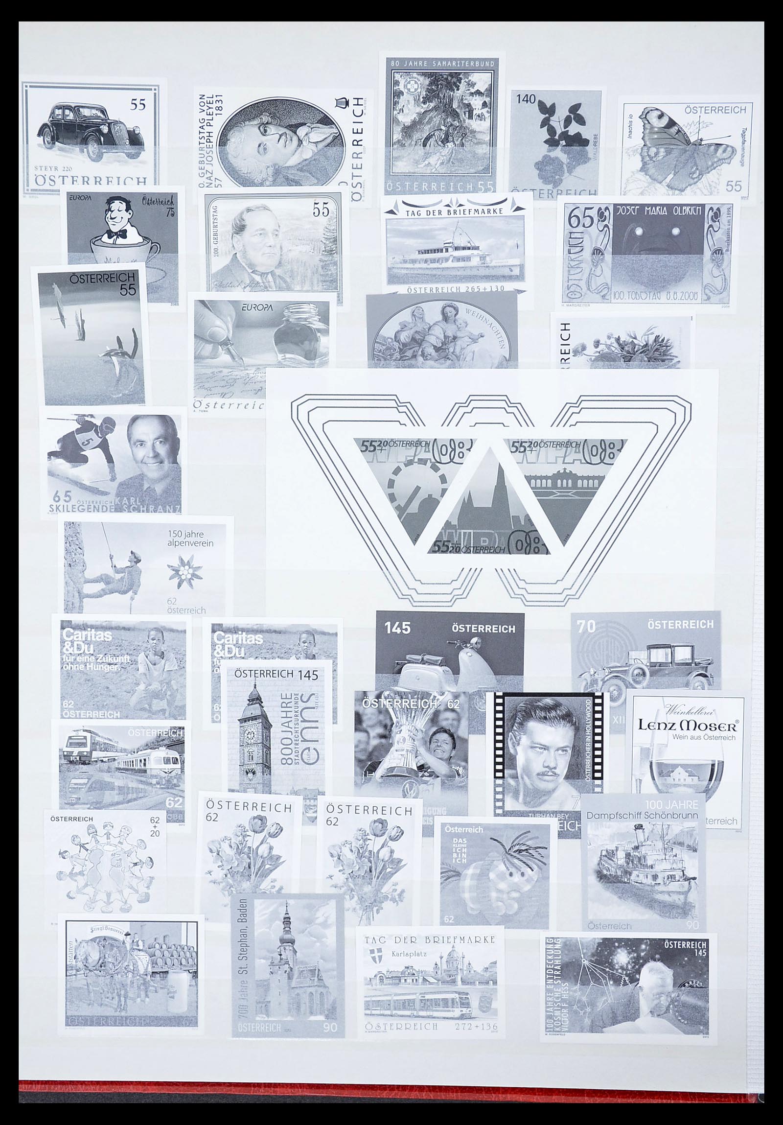 34601 002 - Postzegelverzameling 34601 Oostenrijk zwartdrukken 1959-2011.
