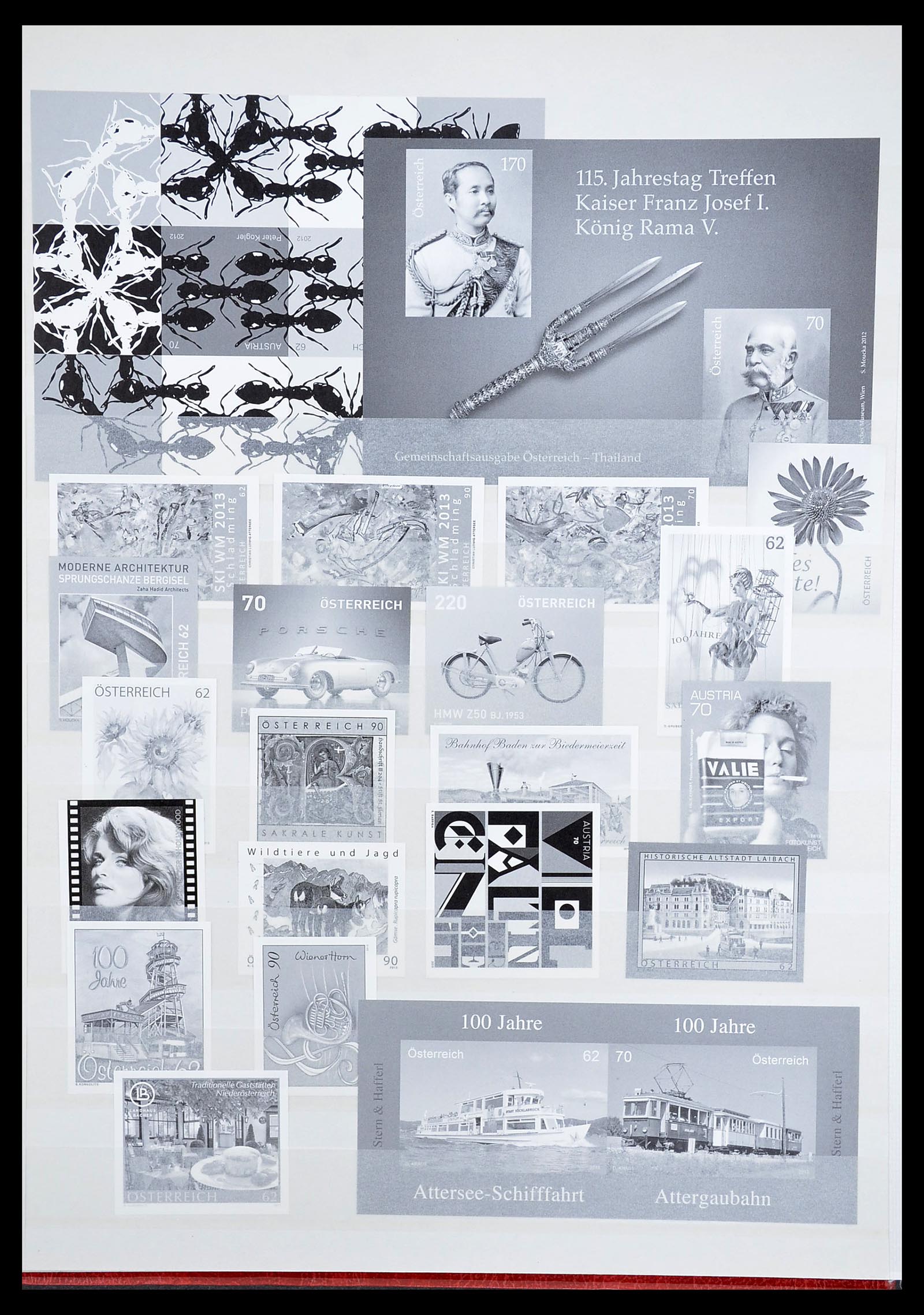 34601 004 - Postzegelverzameling 34601 Oostenrijk zwartdrukken 1959-2011.