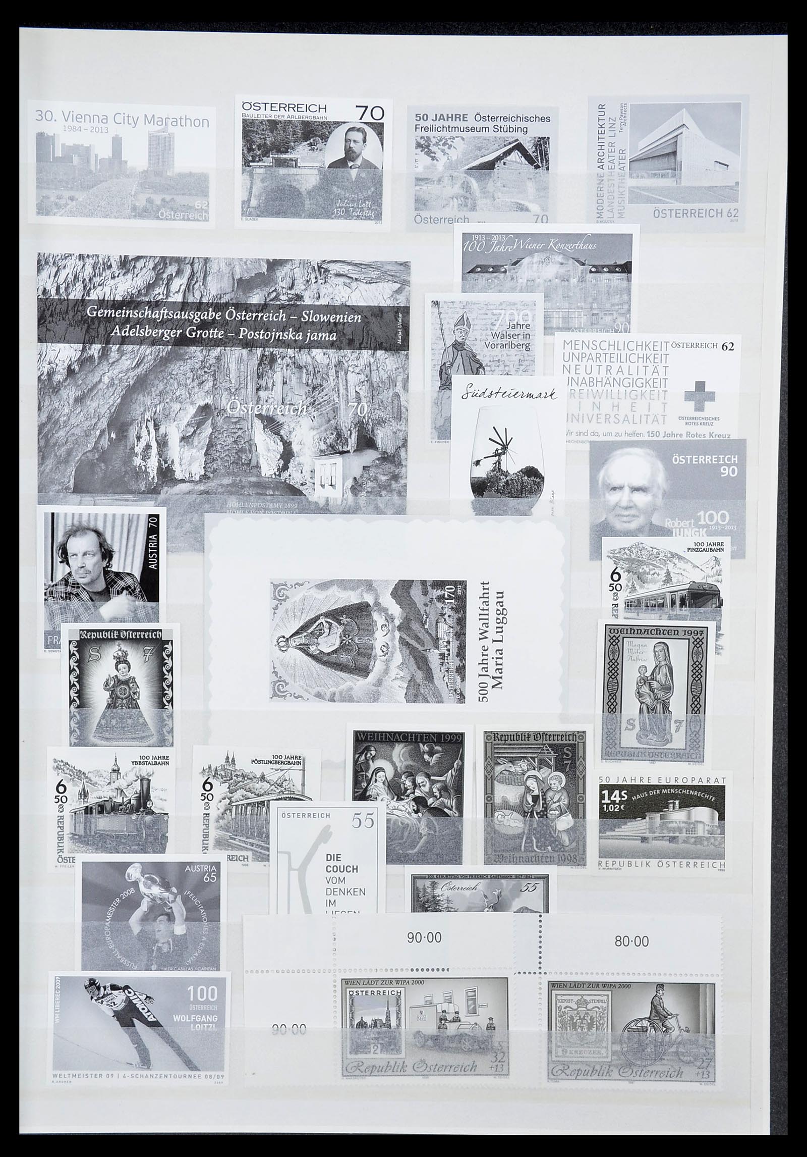 34601 005 - Postzegelverzameling 34601 Oostenrijk zwartdrukken 1959-2011.