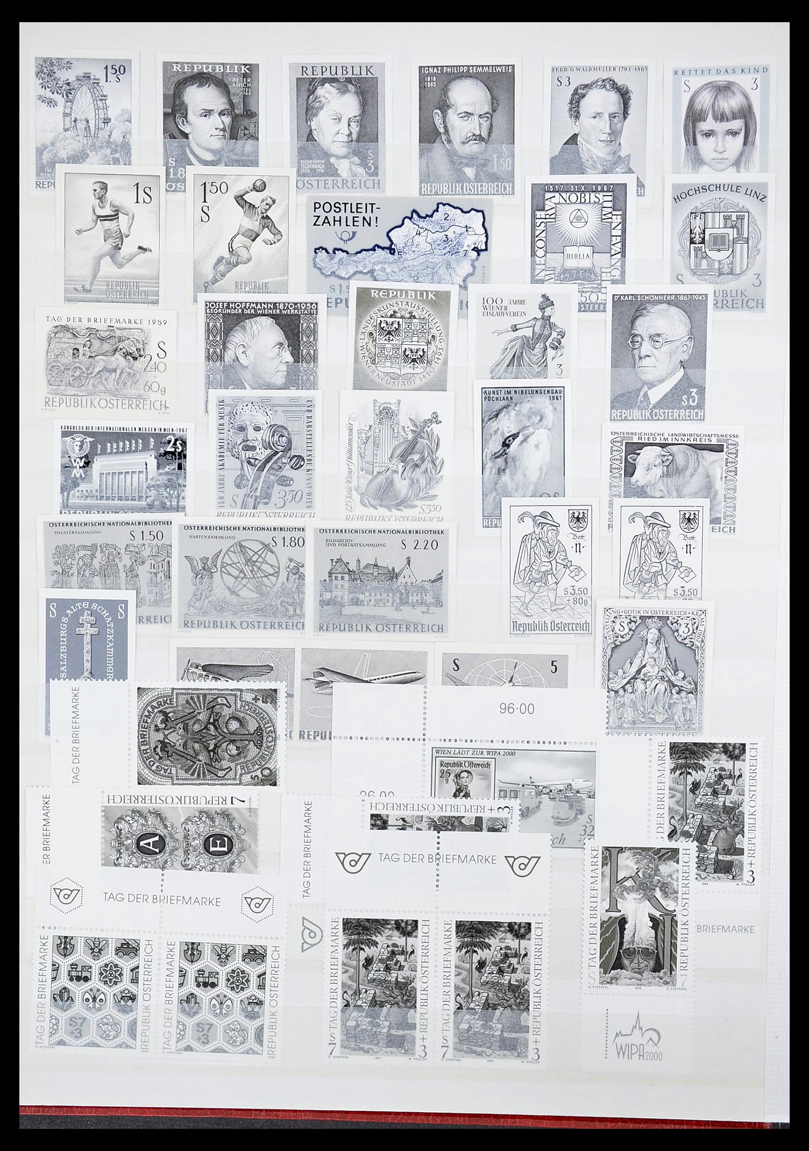 34601 006 - Postzegelverzameling 34601 Oostenrijk zwartdrukken 1959-2011.