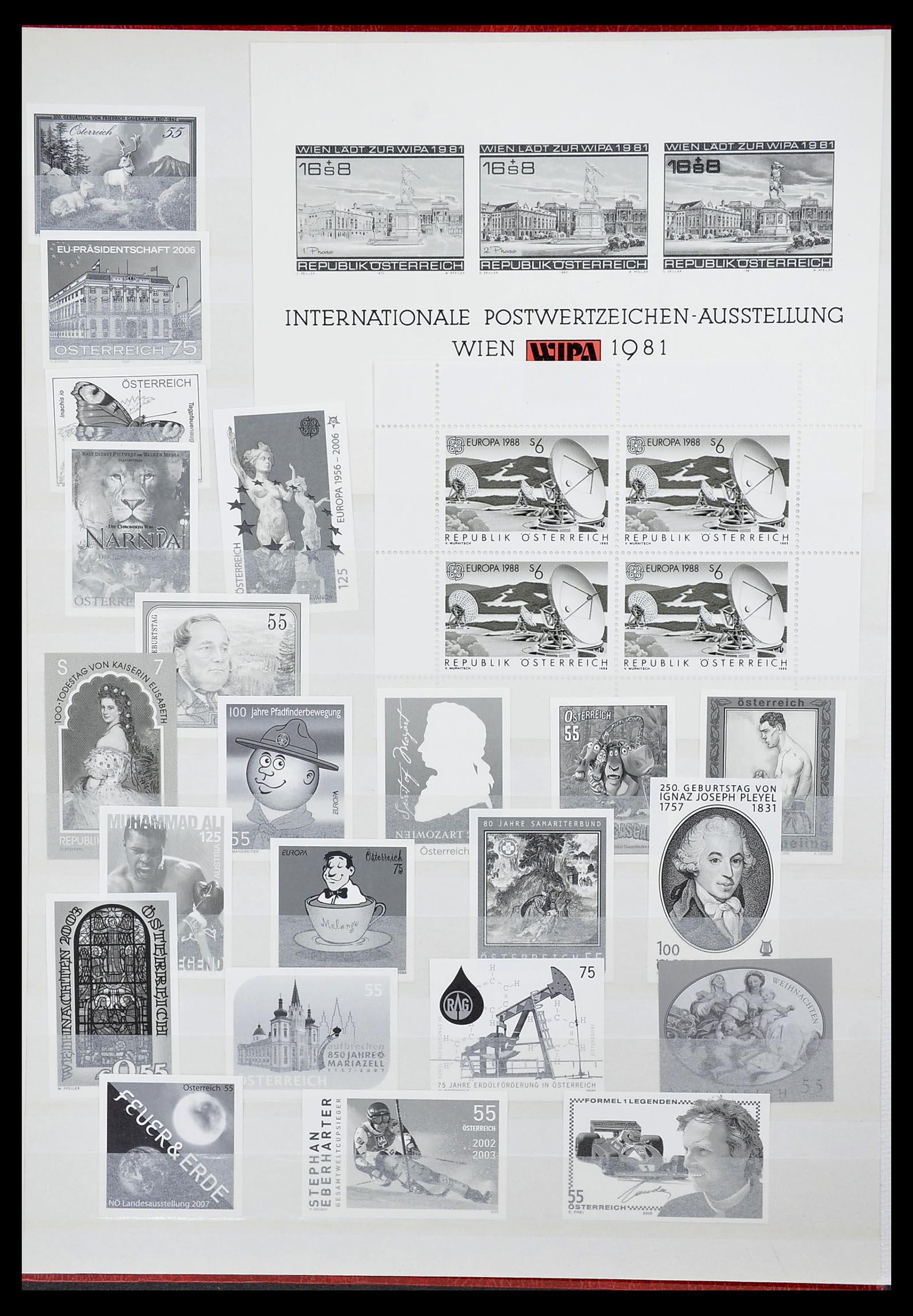 34601 008 - Postzegelverzameling 34601 Oostenrijk zwartdrukken 1959-2011.