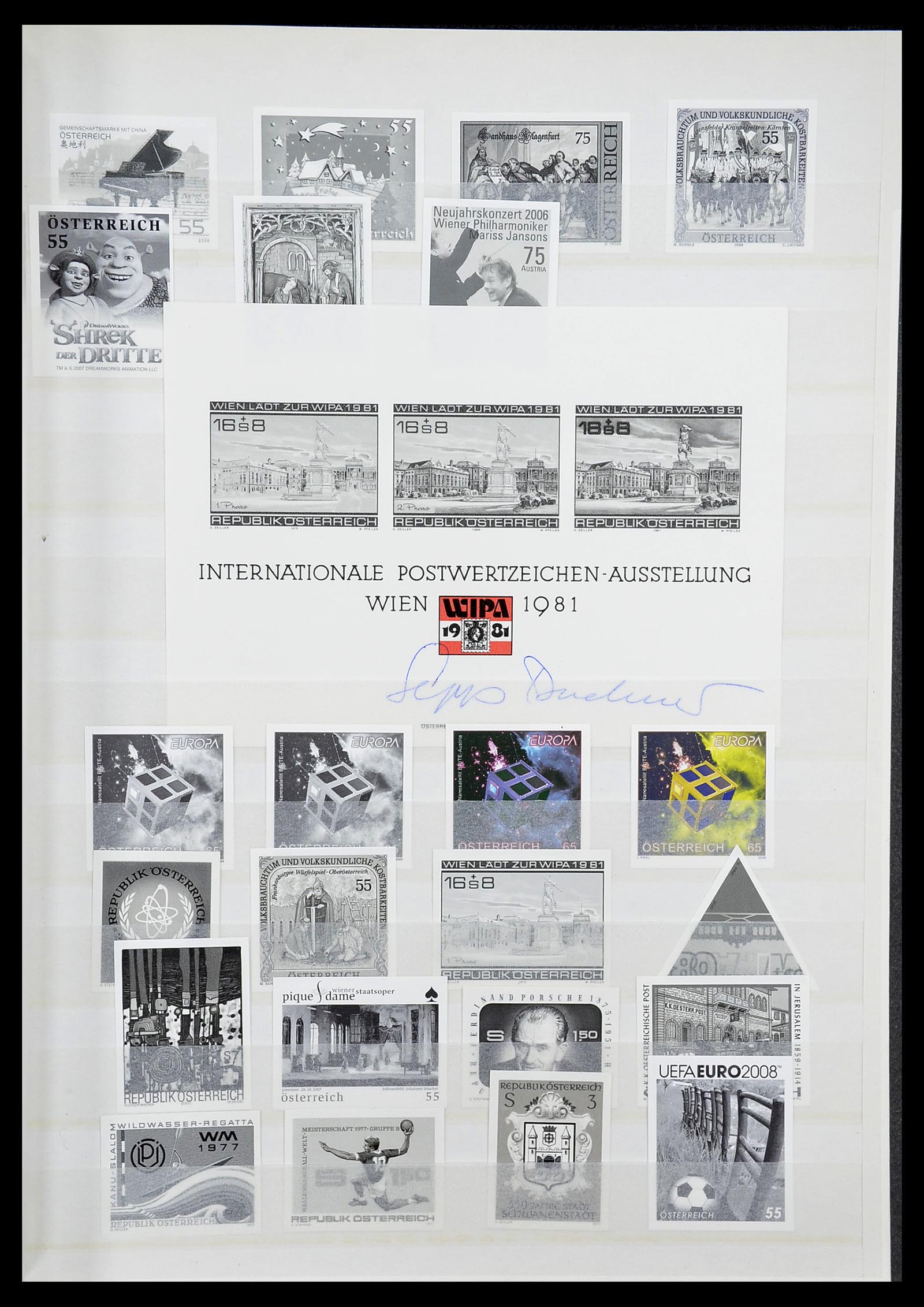 34601 009 - Postzegelverzameling 34601 Oostenrijk zwartdrukken 1959-2011.