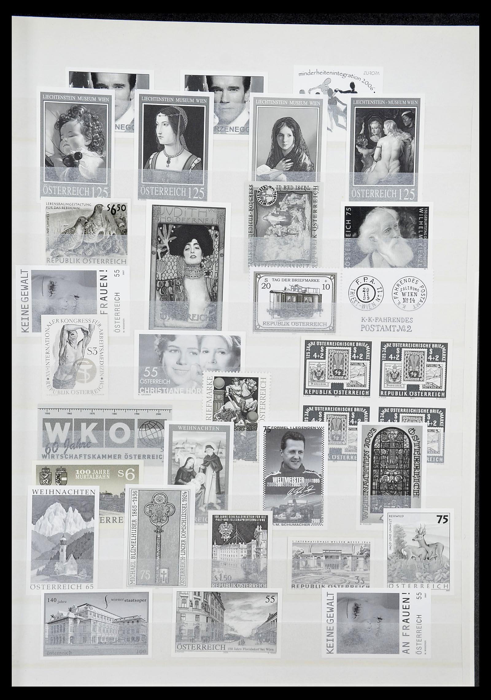 34601 011 - Postzegelverzameling 34601 Oostenrijk zwartdrukken 1959-2011.