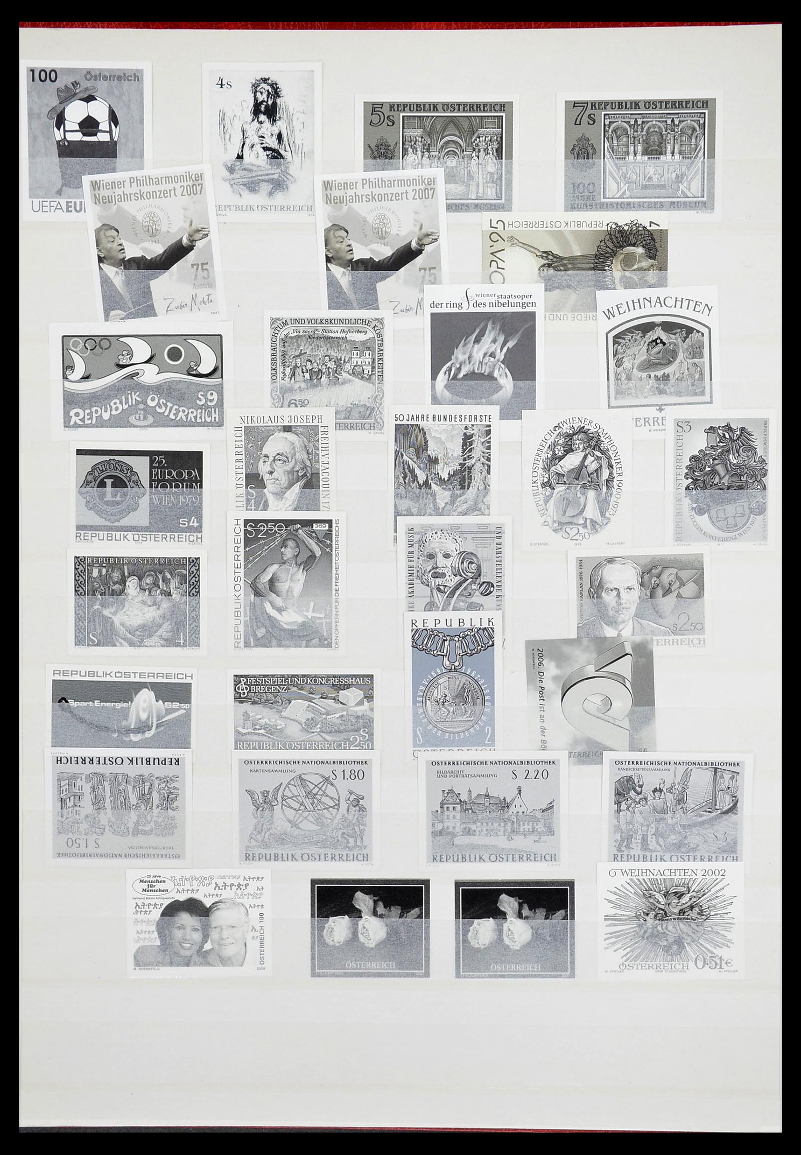 34601 014 - Postzegelverzameling 34601 Oostenrijk zwartdrukken 1959-2011.