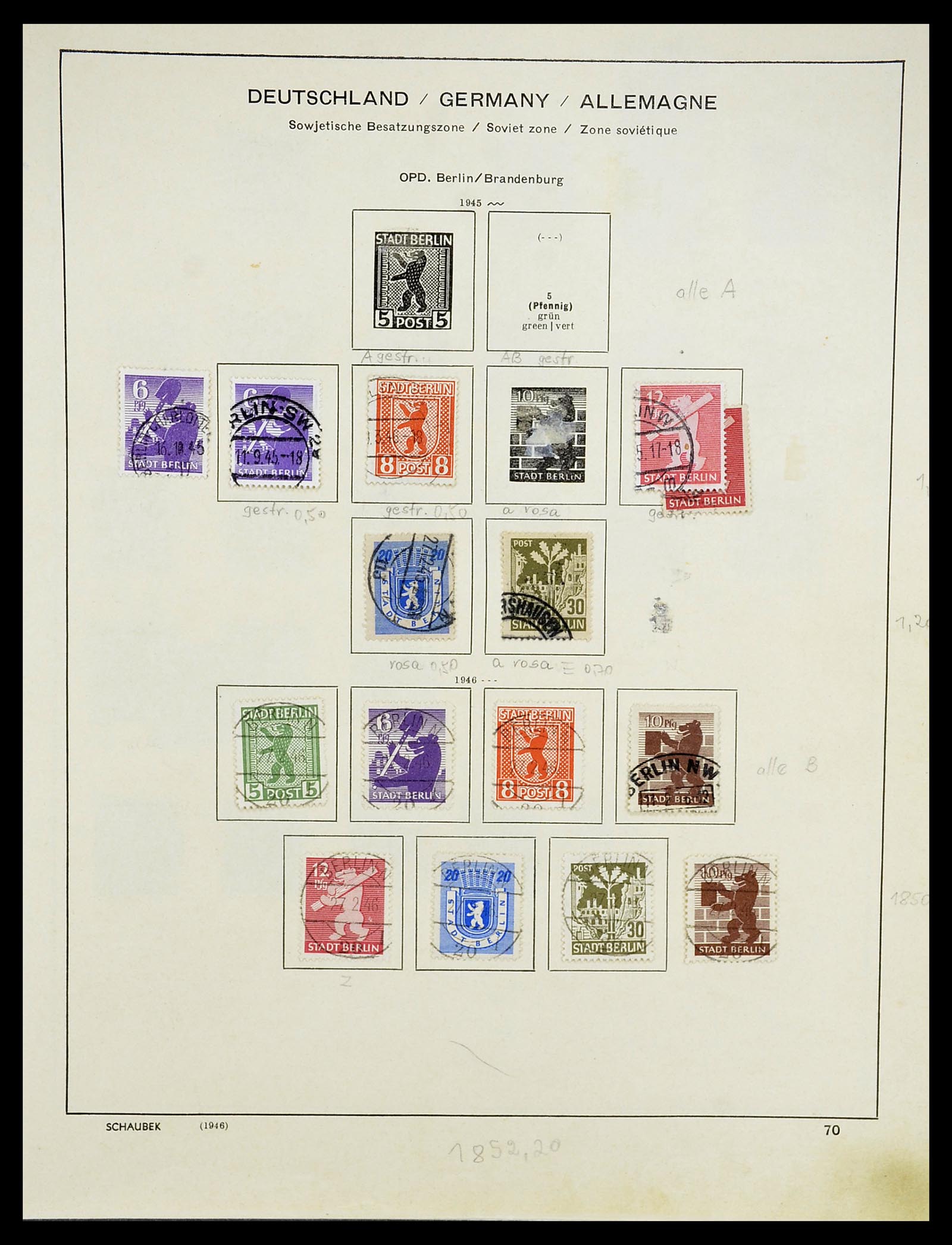 34607 003 - Postzegelverzameling 34607 Sovjetzone 1945-1948.