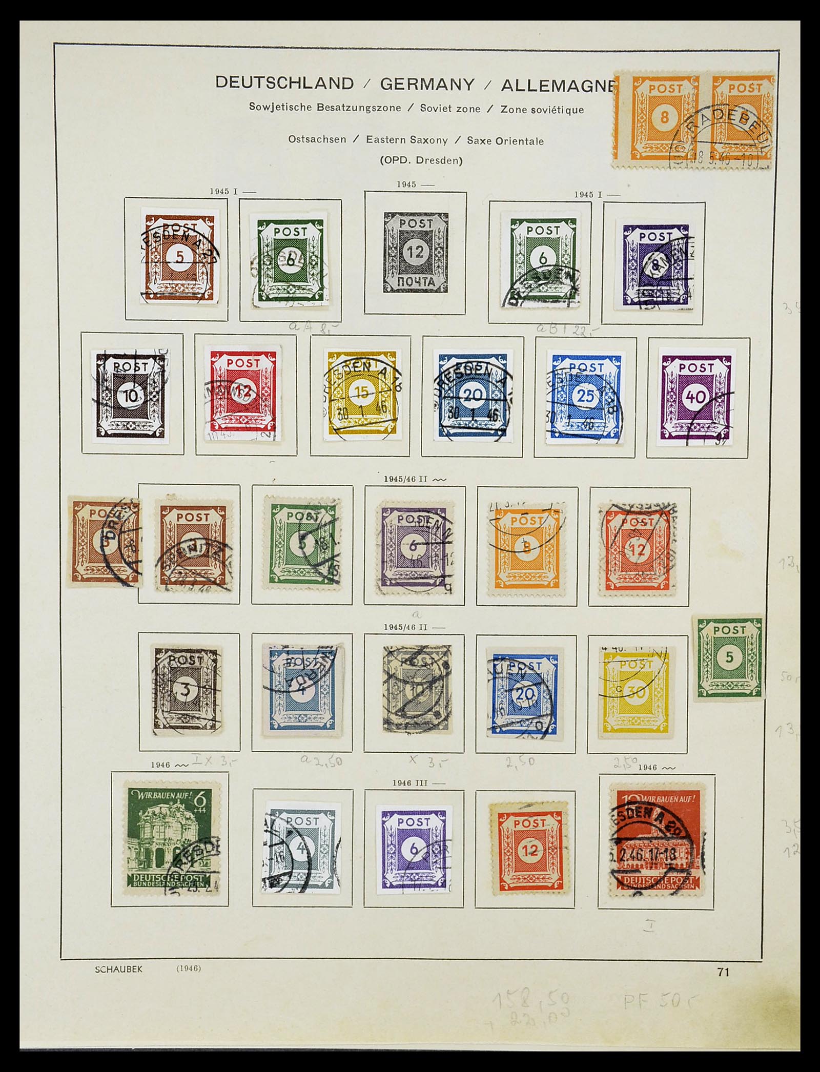 34607 005 - Postzegelverzameling 34607 Sovjetzone 1945-1948.