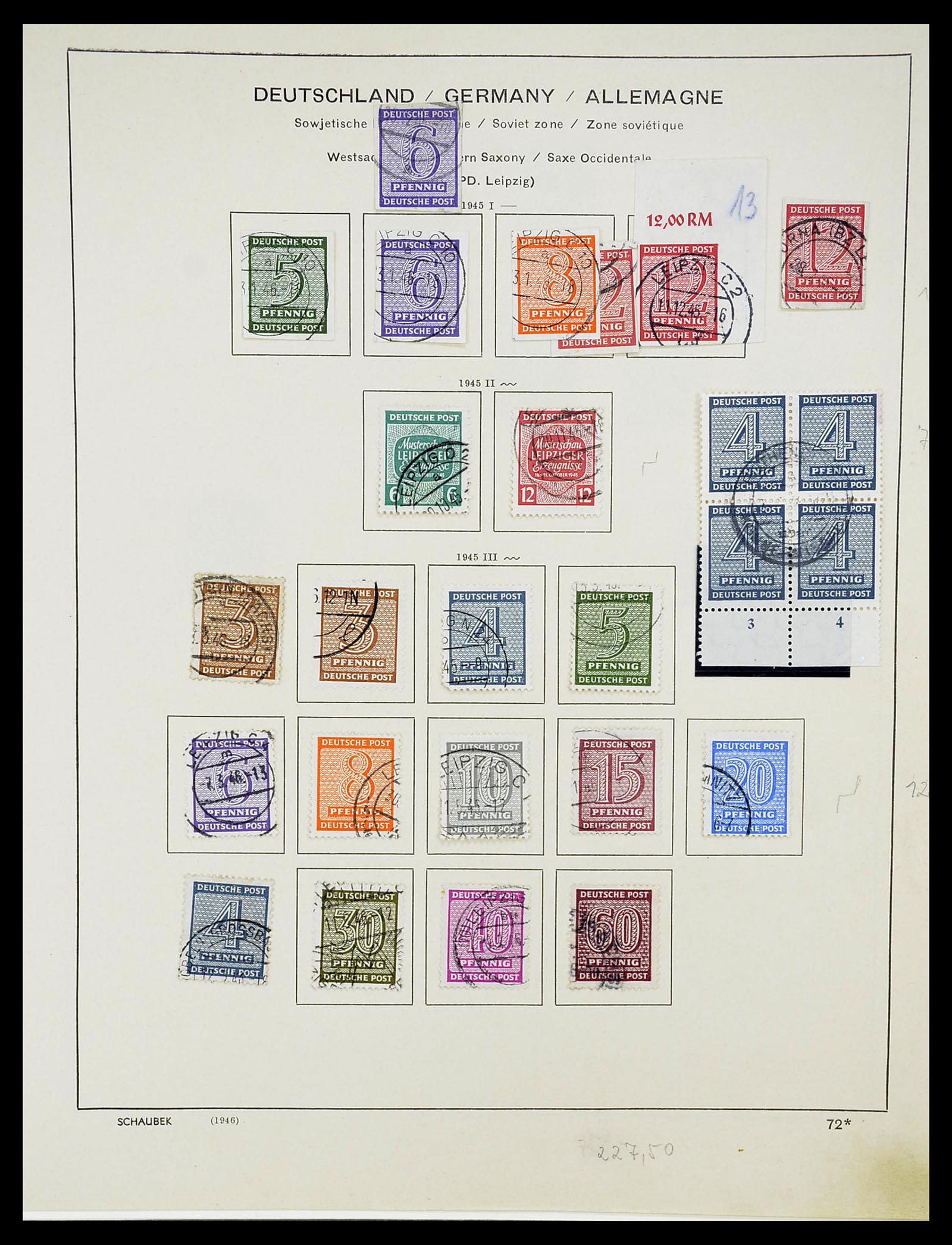 34607 009 - Postzegelverzameling 34607 Sovjetzone 1945-1948.