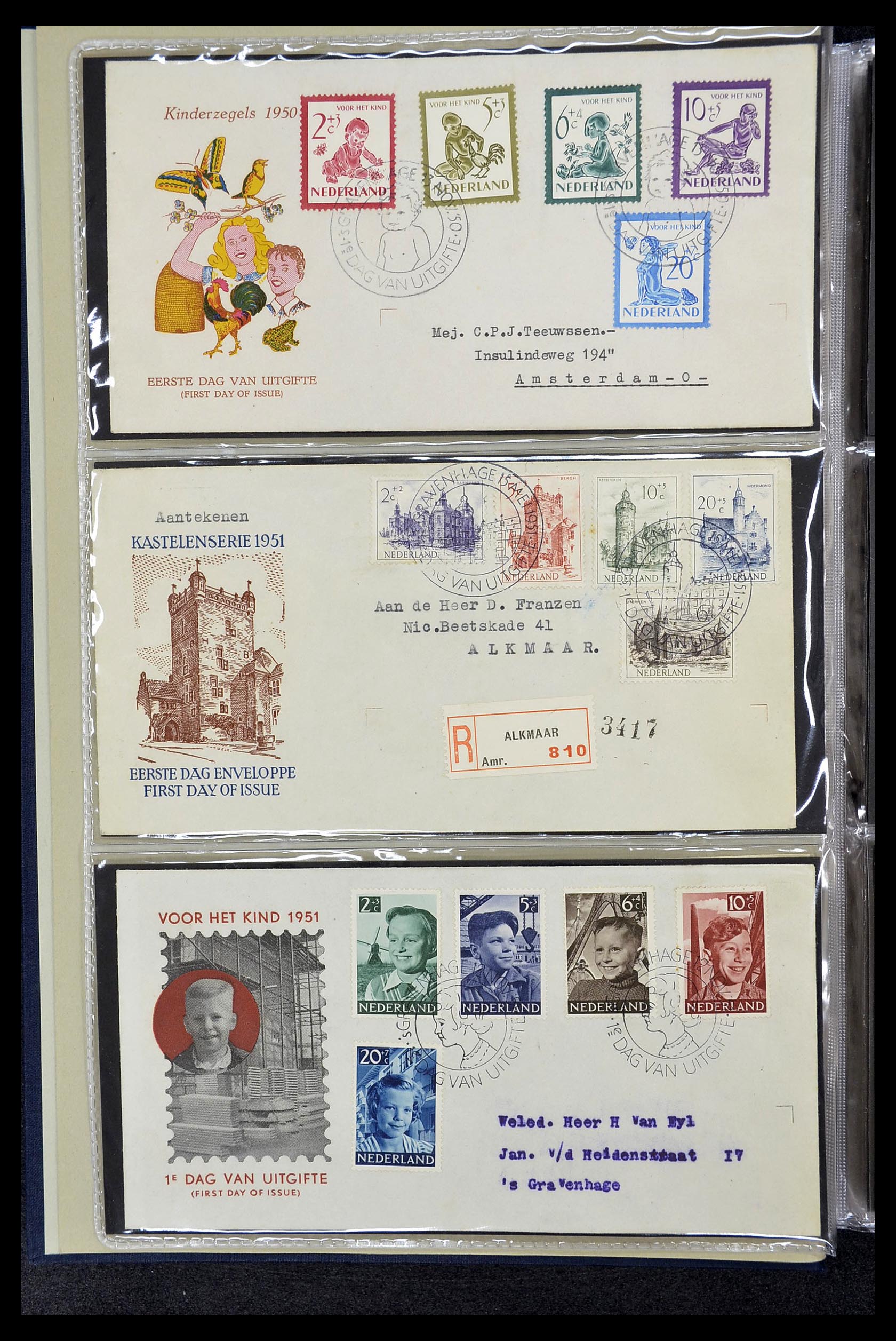 34610 002 - Stamp Collection 34610 Netherlands FDC's 1950-1977.