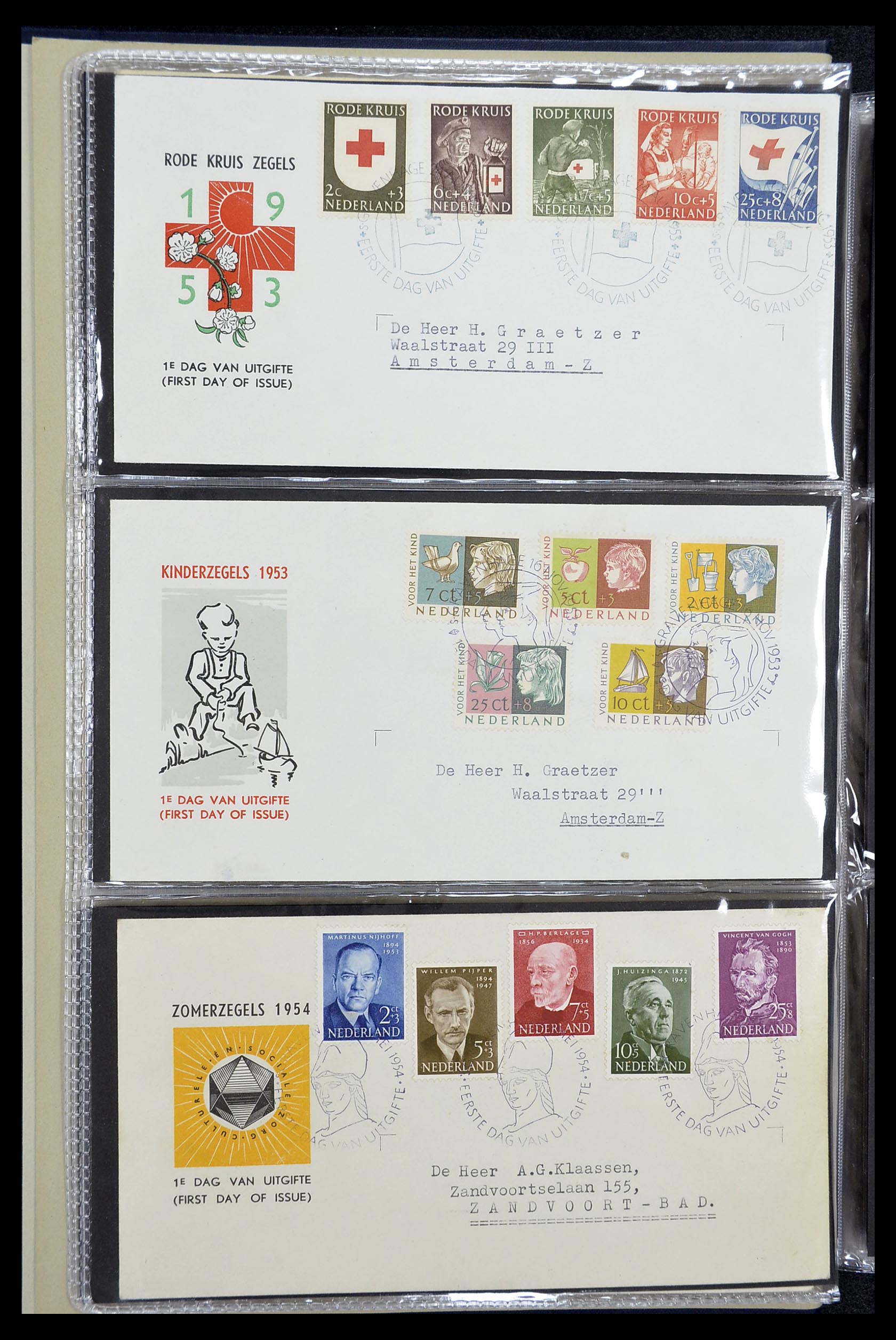 34610 006 - Stamp Collection 34610 Netherlands FDC's 1950-1977.