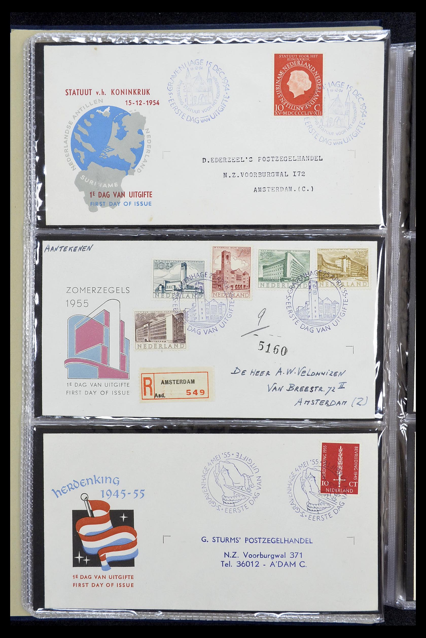 34610 008 - Stamp Collection 34610 Netherlands FDC's 1950-1977.