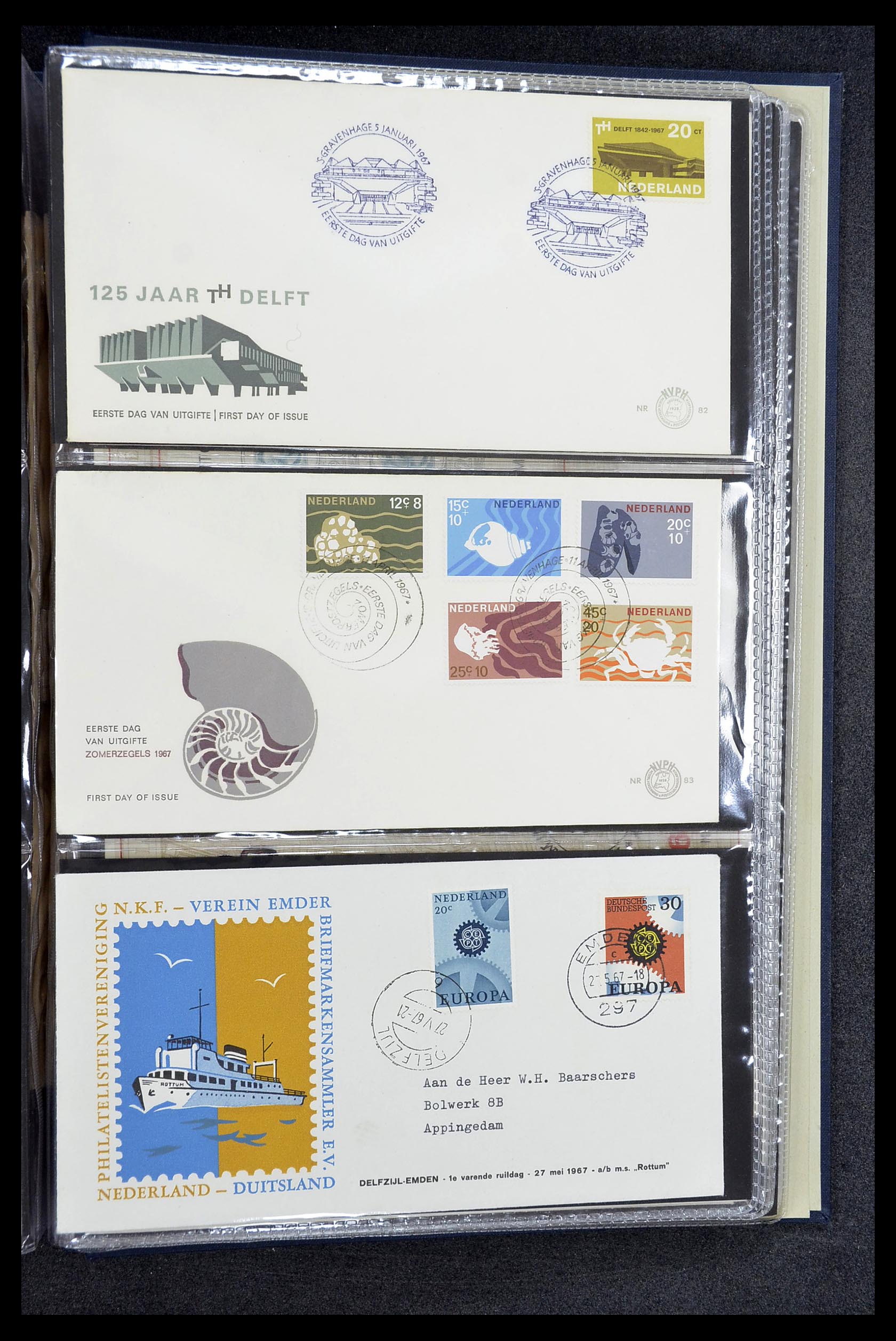 34610 029 - Stamp Collection 34610 Netherlands FDC's 1950-1977.