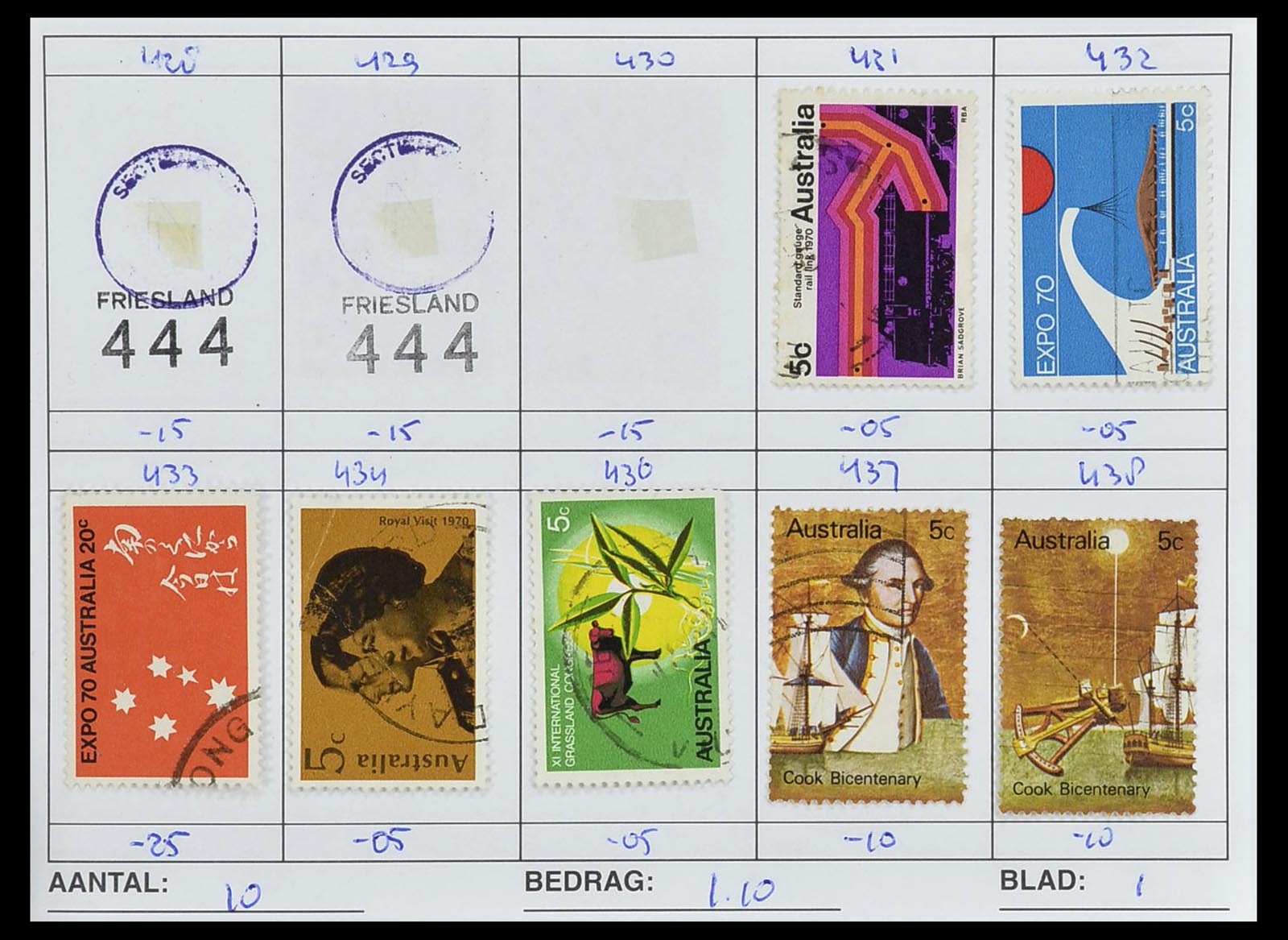 34612 0010 - Postzegelverzameling 34612 Wereld rondzendboekjes.