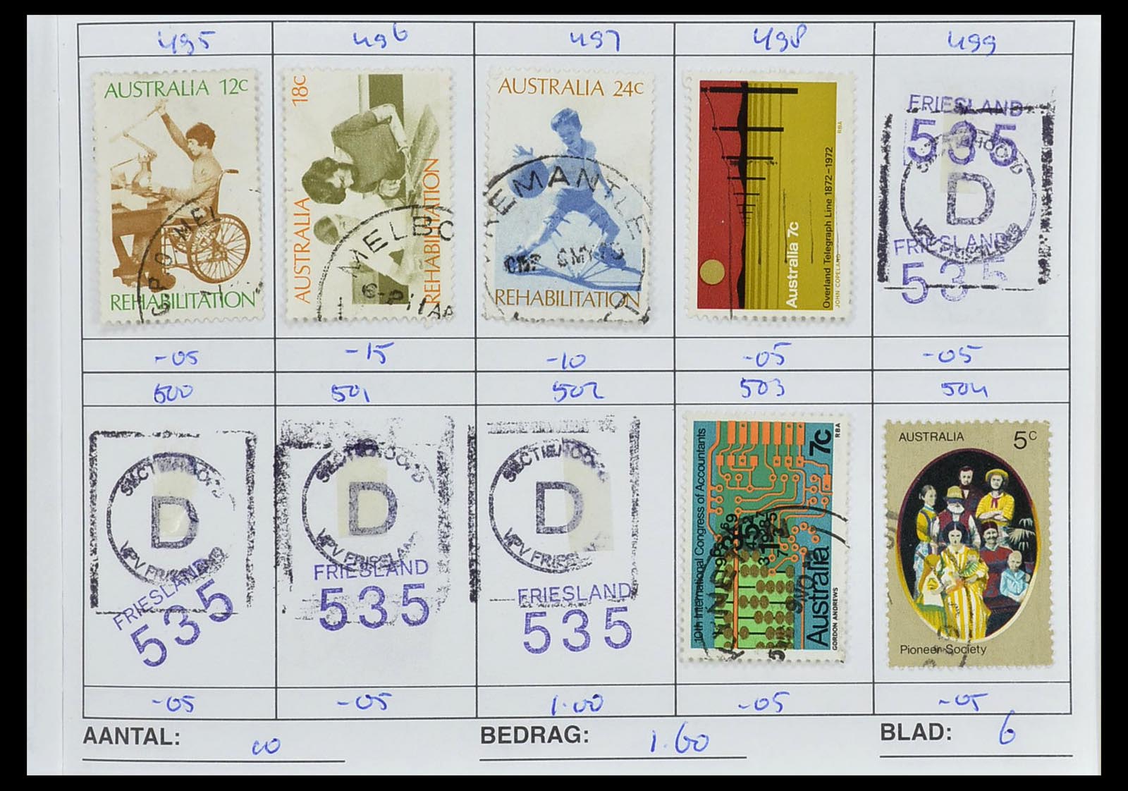 34612 0015 - Postzegelverzameling 34612 Wereld rondzendboekjes.